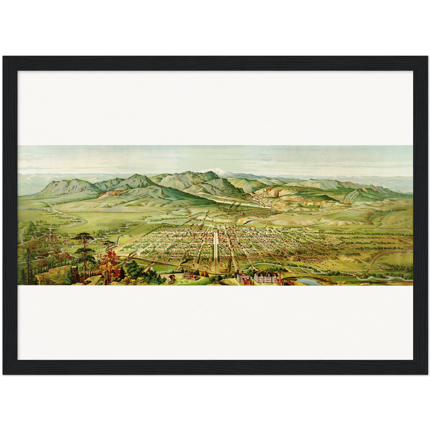 Historische Stadtansicht Colorado Springs um 1890