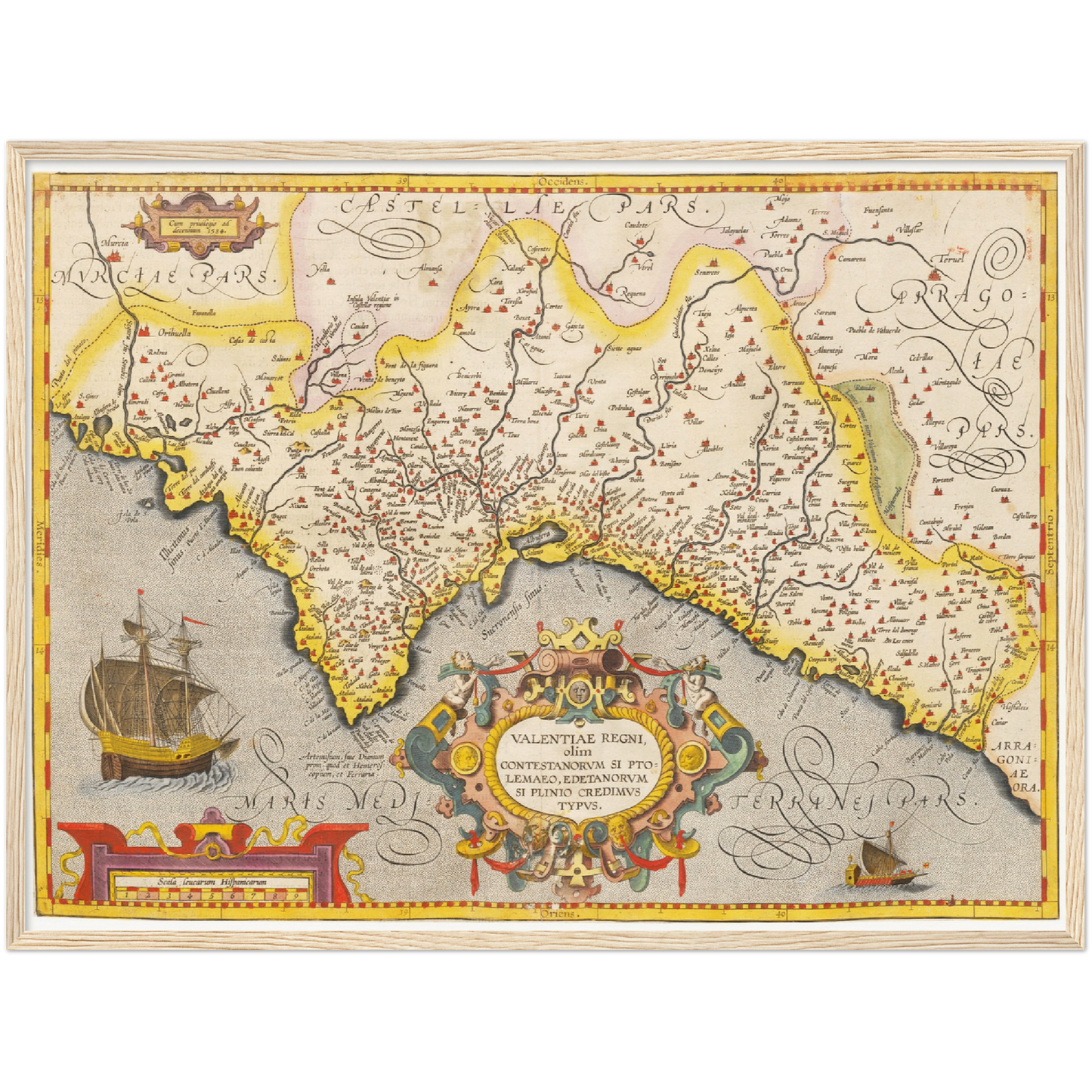 Historische Landkarte Valencia um 1609
