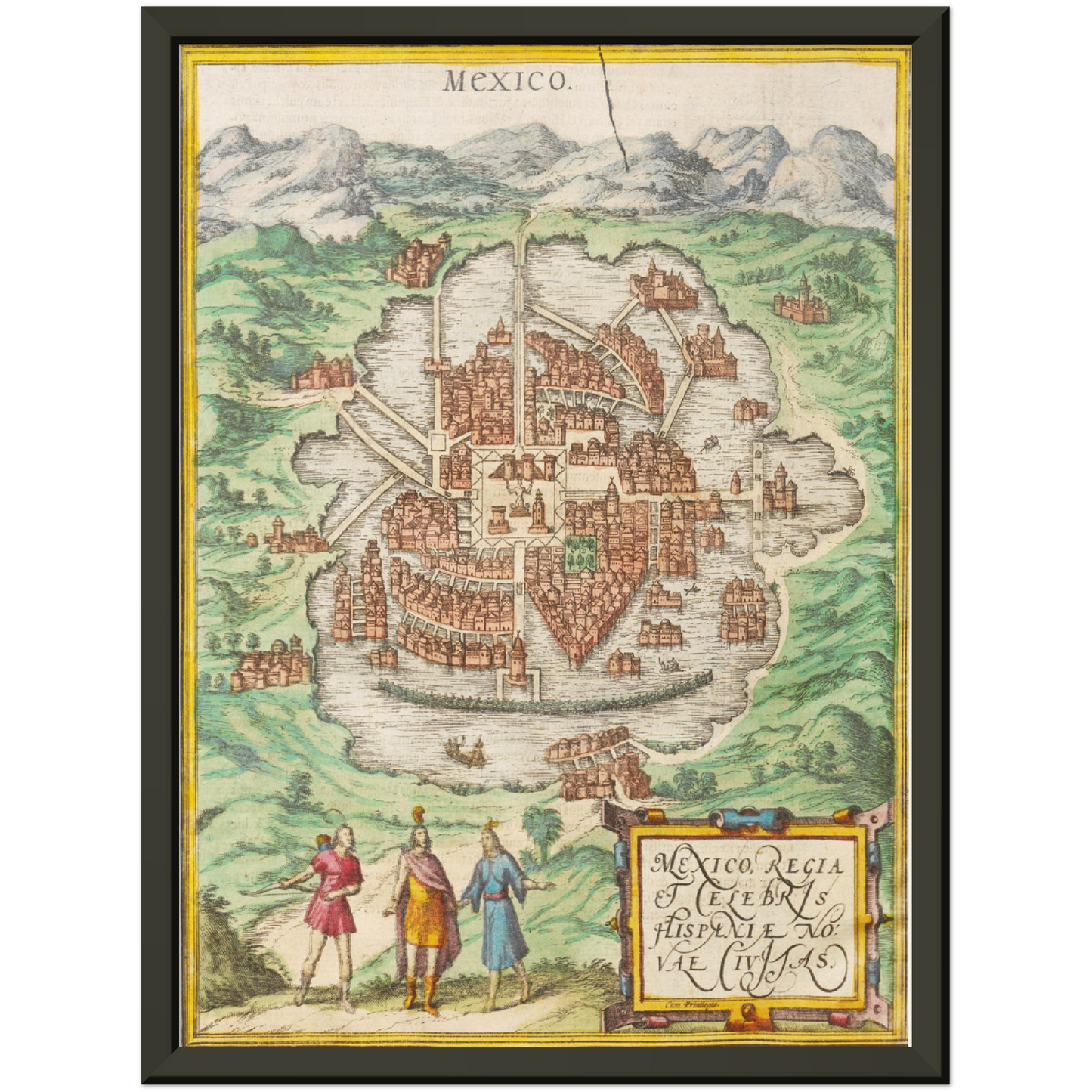 Historischer Stadtplan Mexiko-Stadt um 1570