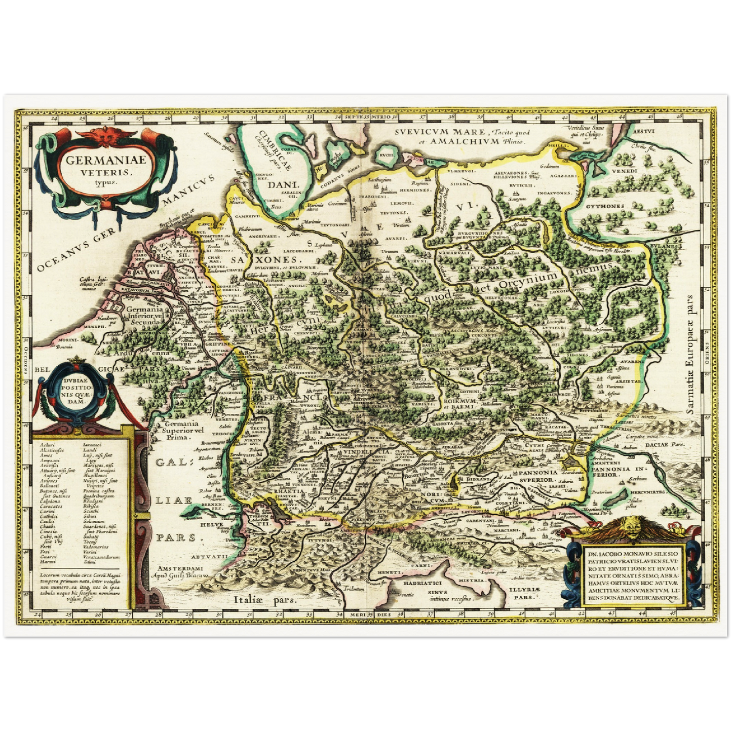 Historische Landkarte Historisches Germanien um 1647