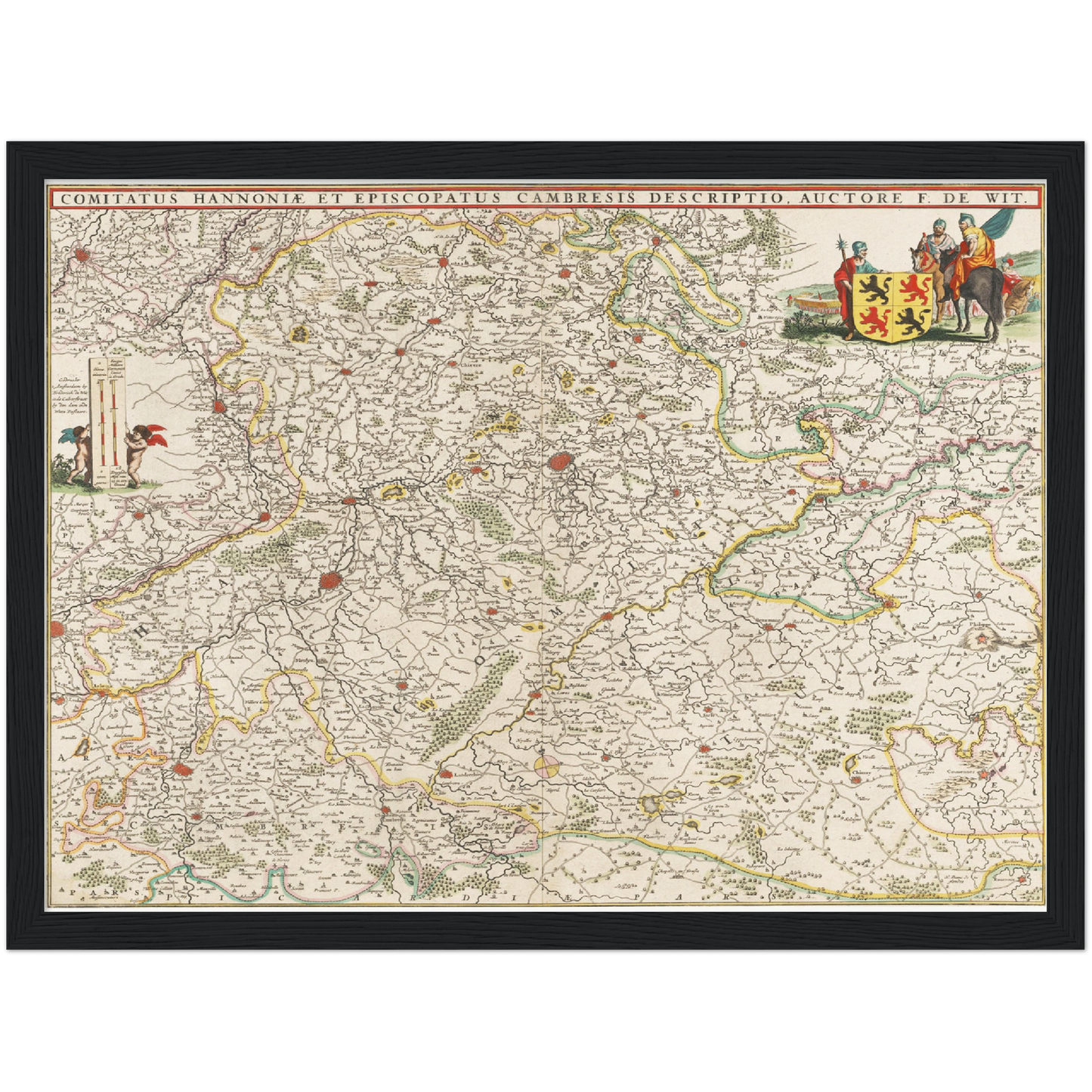 Historische Landkarte Hennegau um 1670