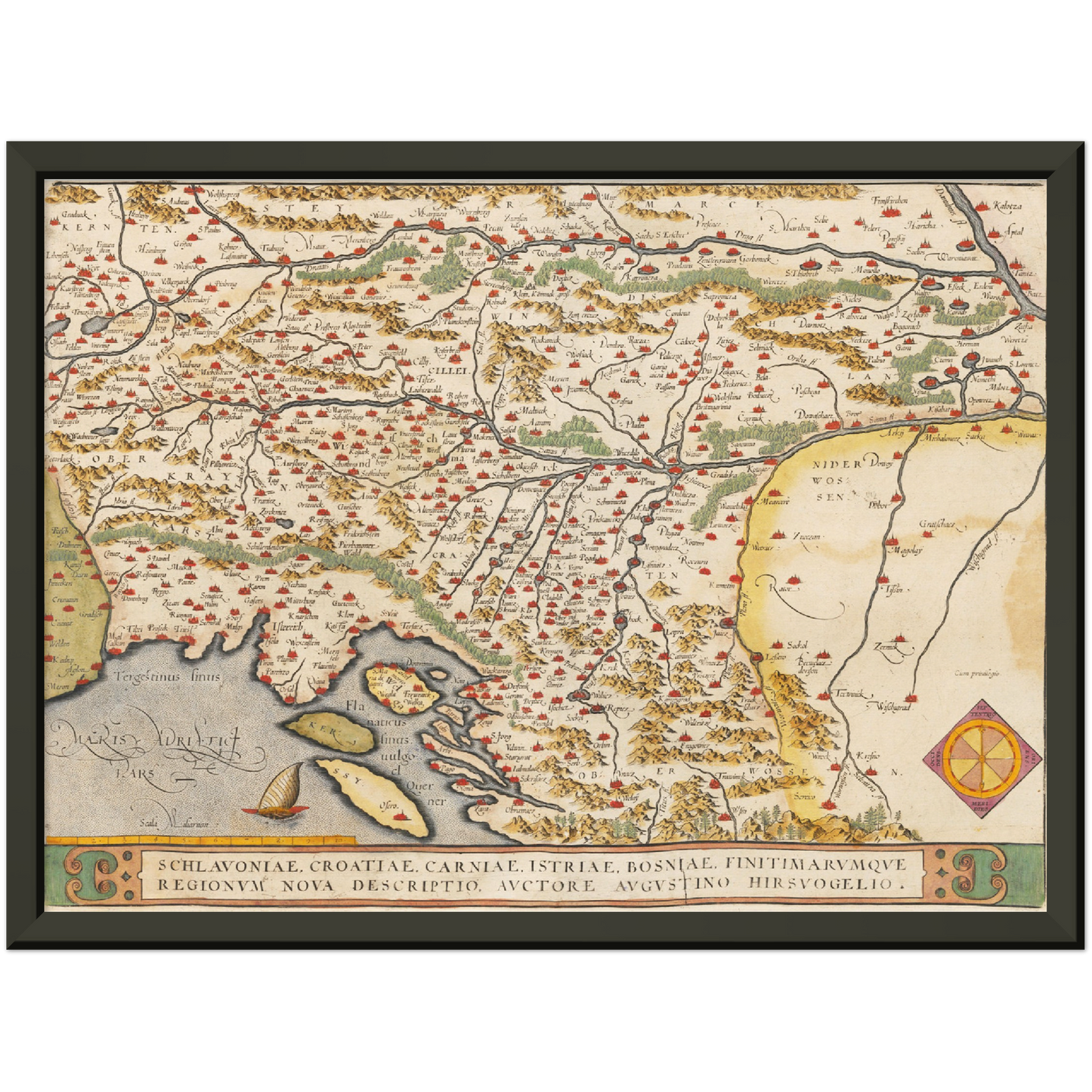 Historische Landkarte Kroatien um 1609