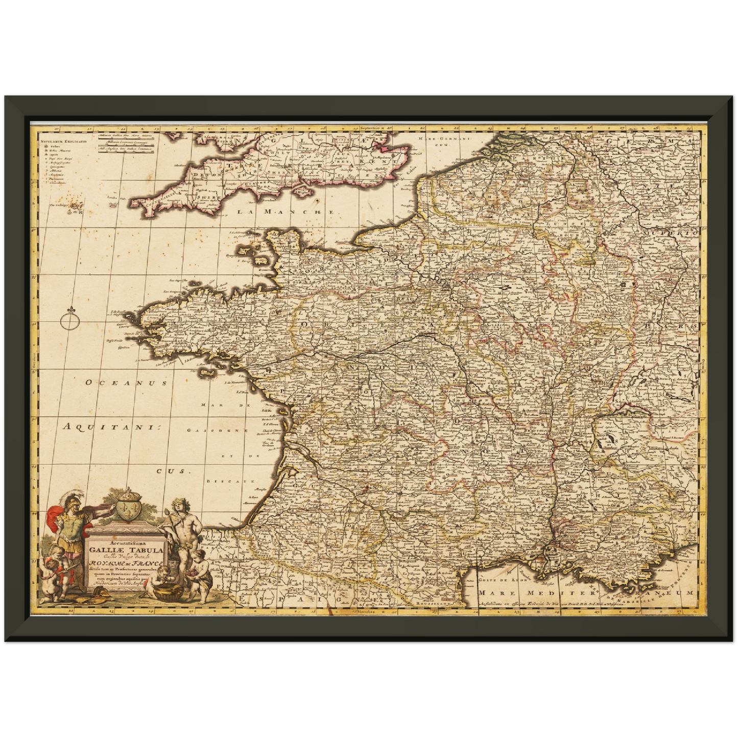 Historische Landkarte Frankreich um 1698