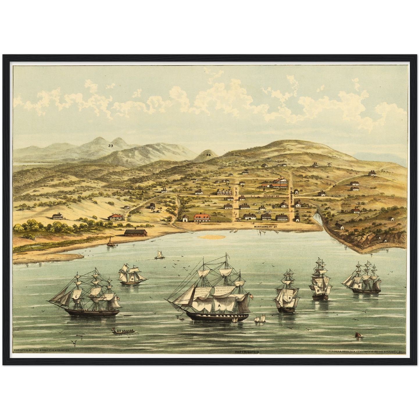 Historische Stadtansicht San Francisco um 1846
