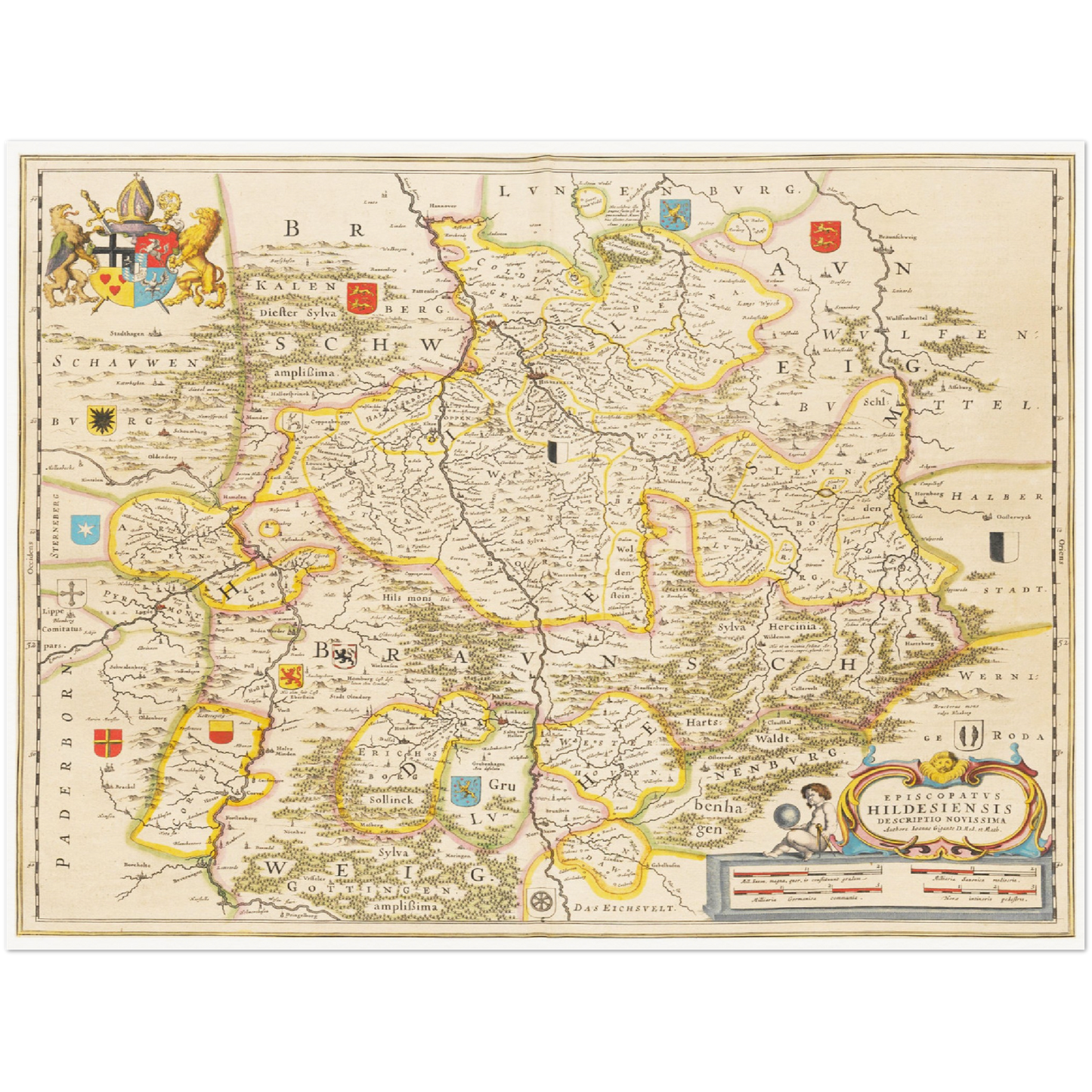 Historische Landkarte Hildesheim um 1635