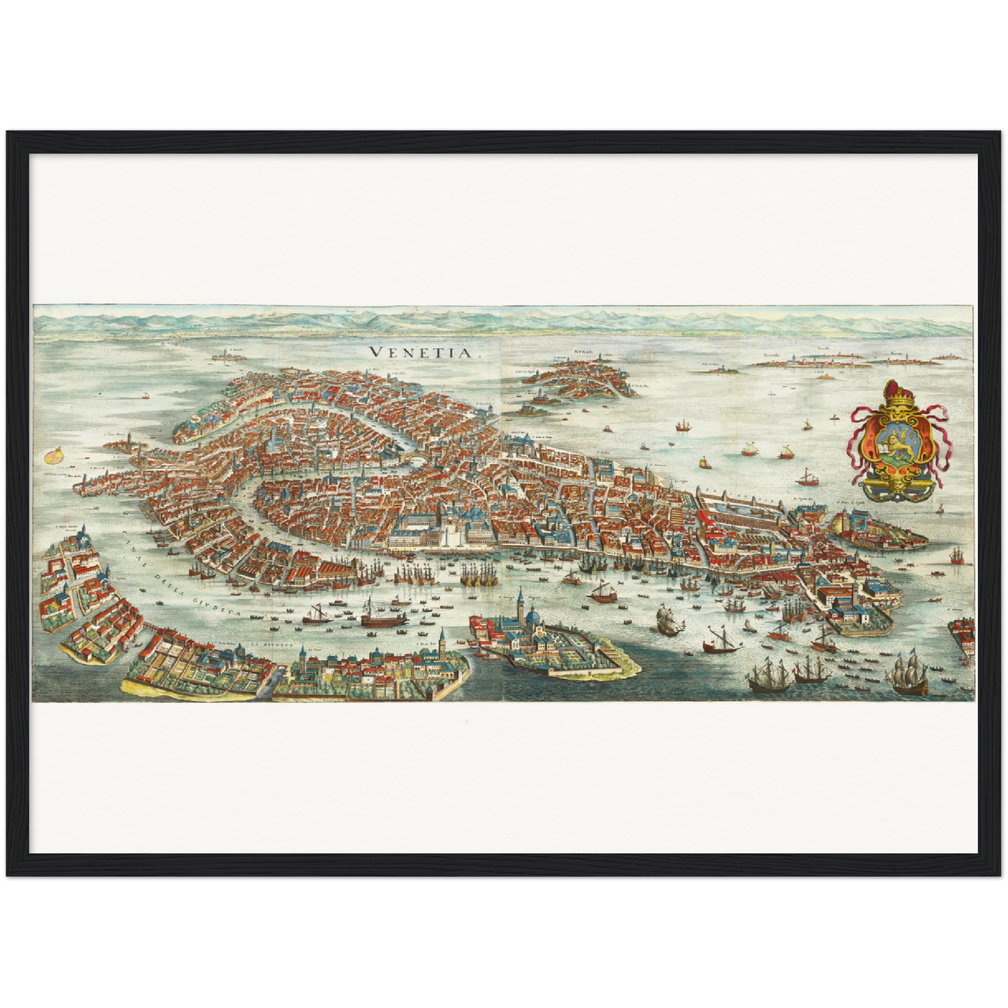 Historische Stadtansicht Venedig um 1636