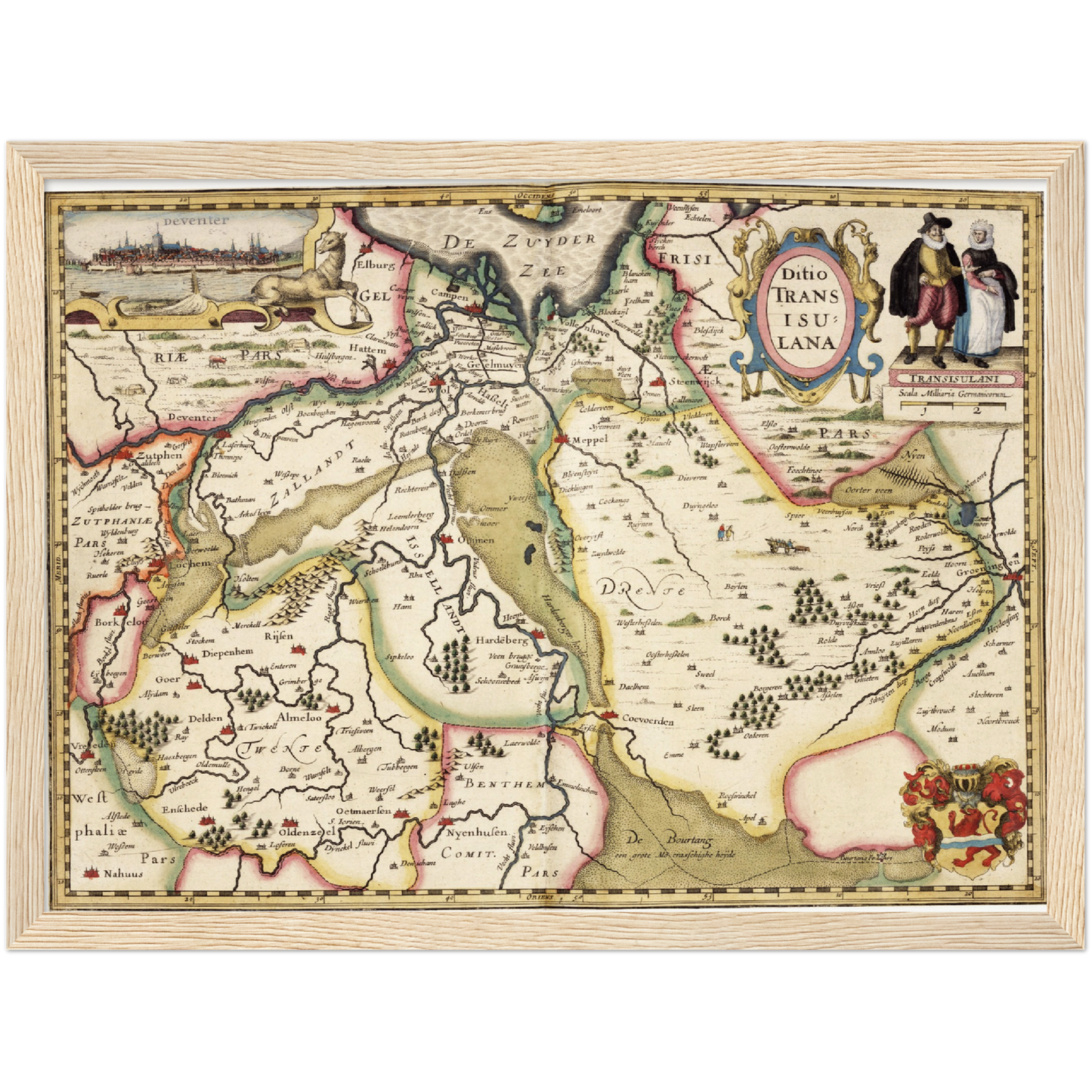 Historische Landkarte Provinz Overijssel um 1617
