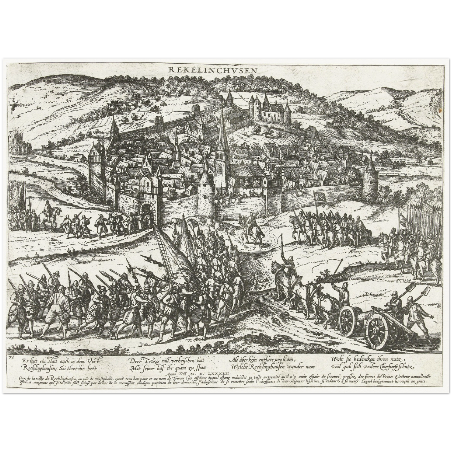 Historische Stadtansicht Recklinghausen um 1585