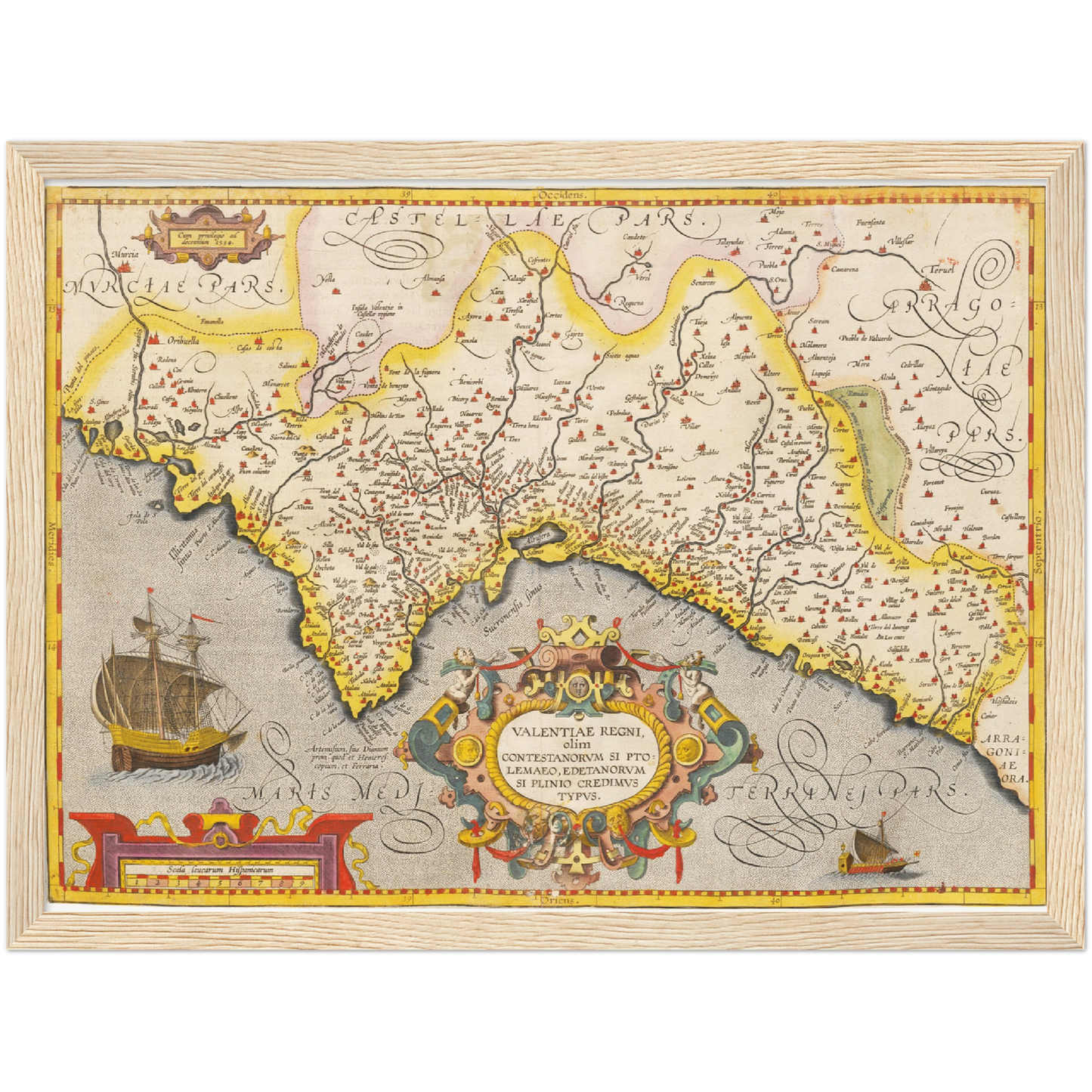 Historische Landkarte Valencia um 1609