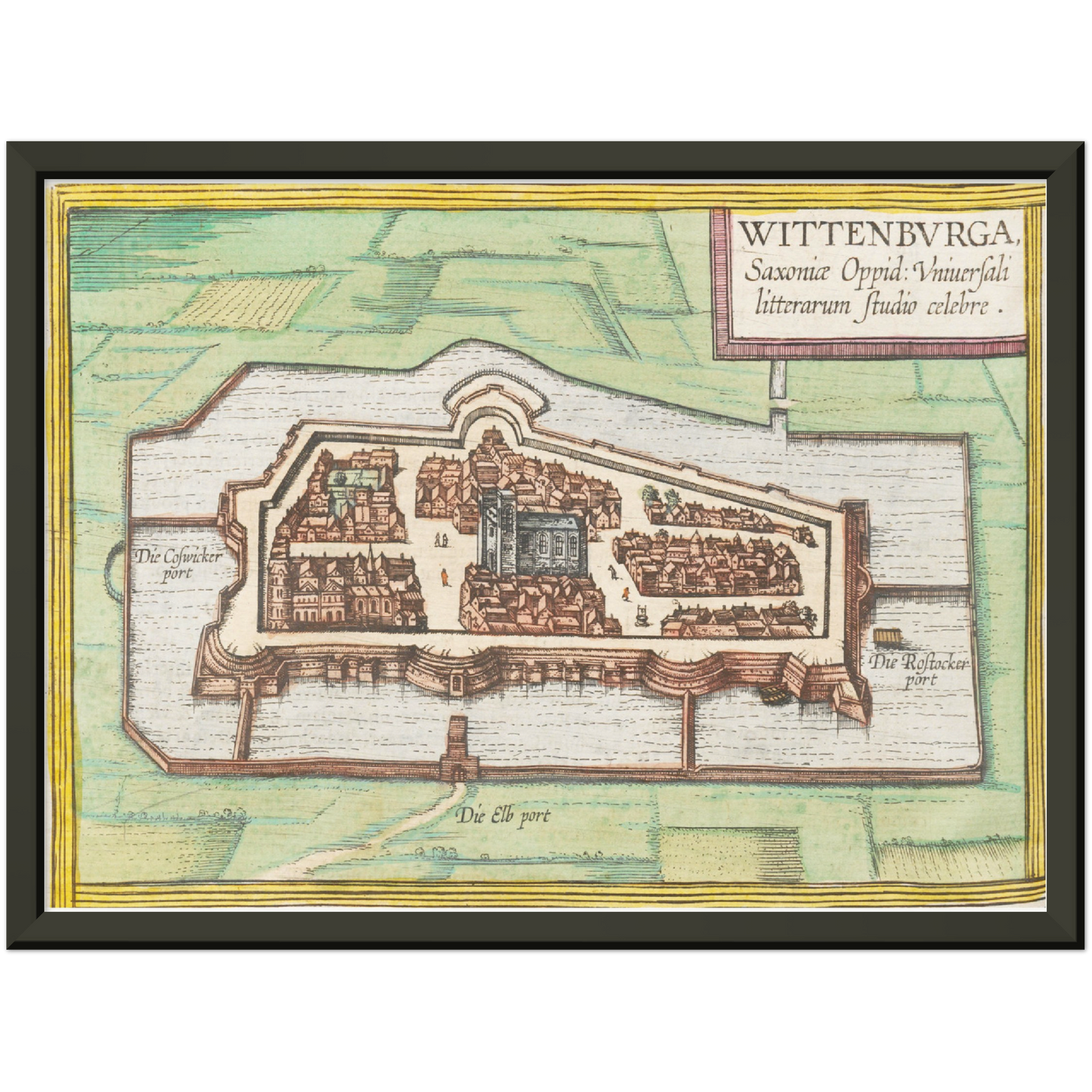 Historische Stadtansicht Wittenberg um 1570