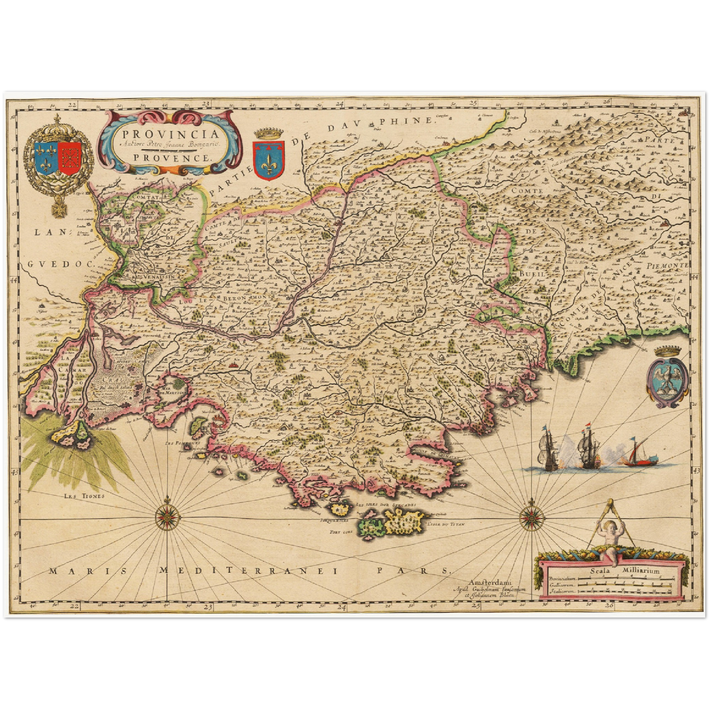 Historische Landkarte Provence um 1635