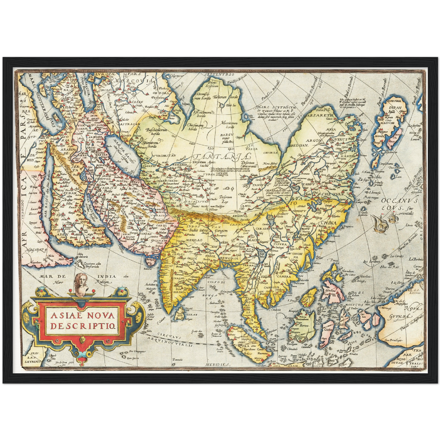 Historische Landkarte Asien um 1570