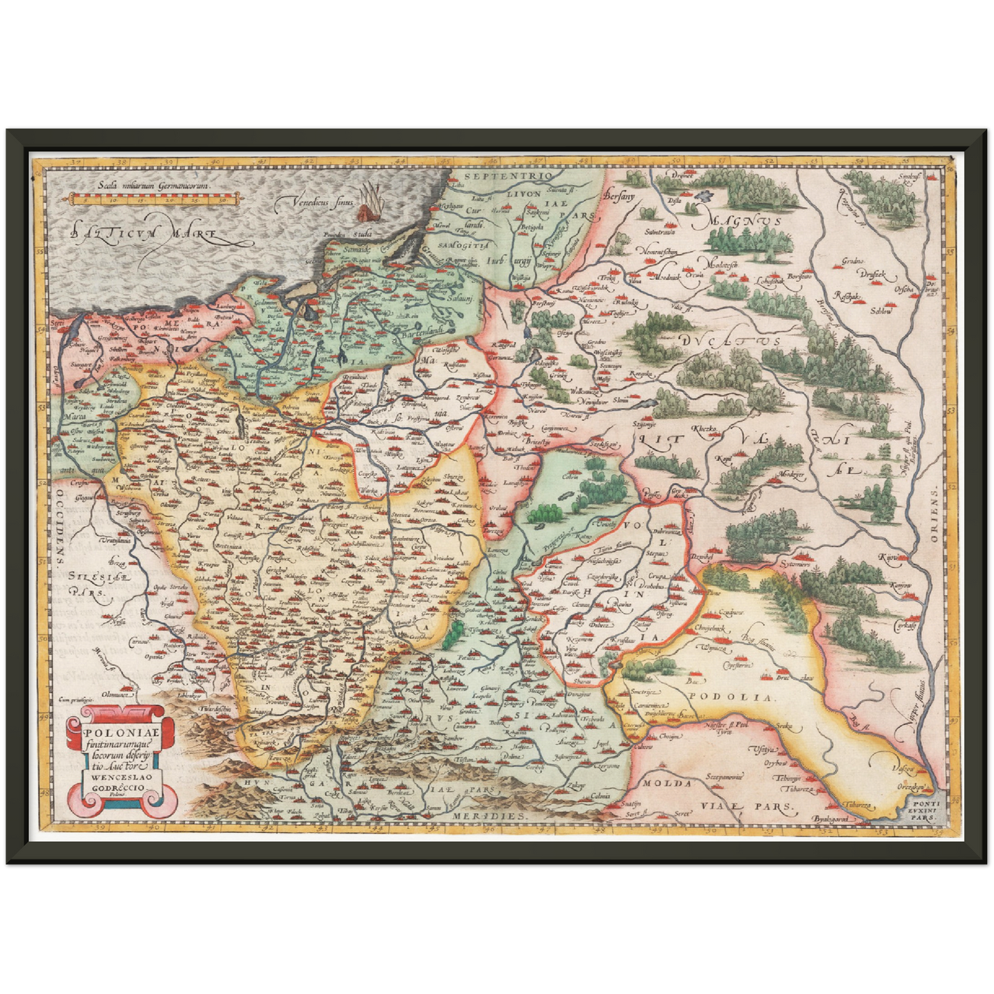 Historische Landkarte Polen um 1570