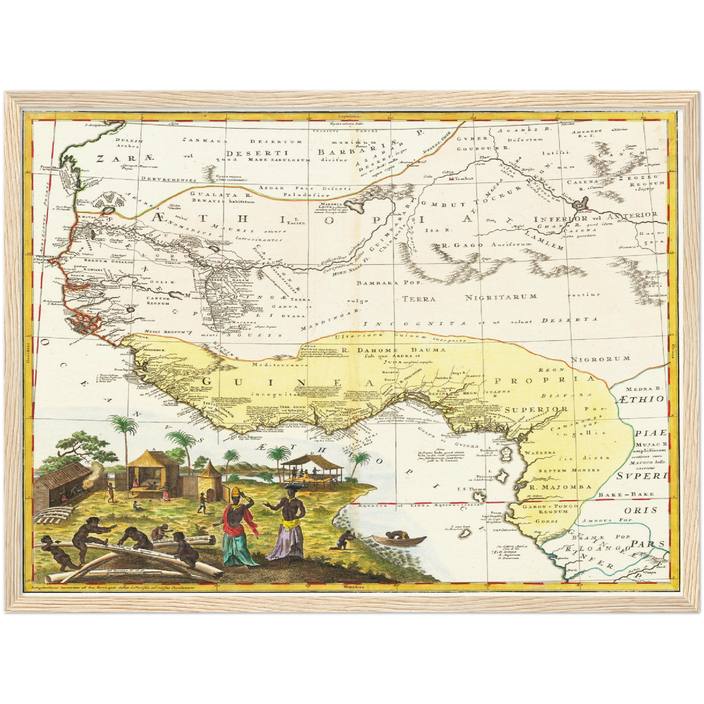 Historische Landkarte Westafrika um 1743