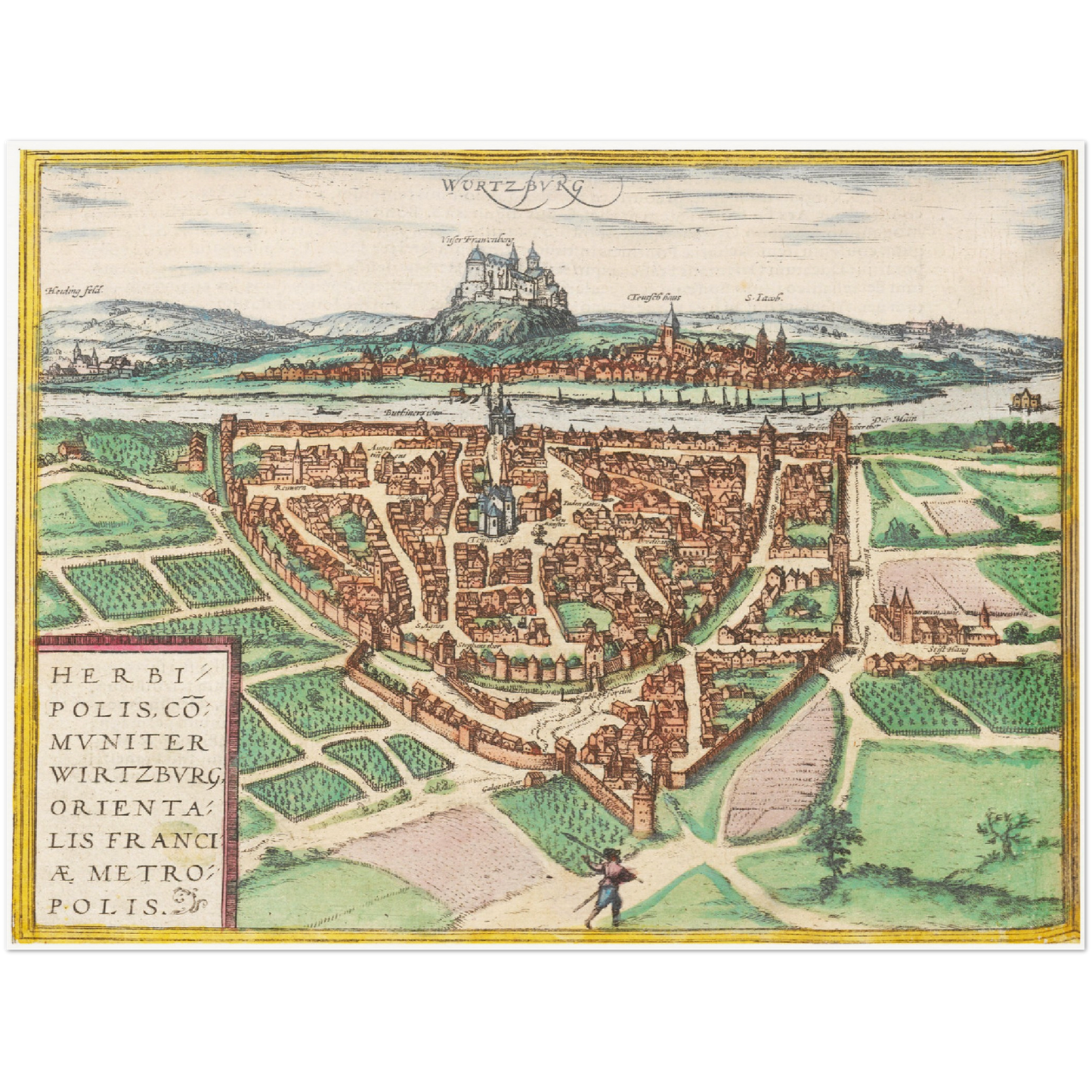 Historische Stadtansicht Würzburg um 1612