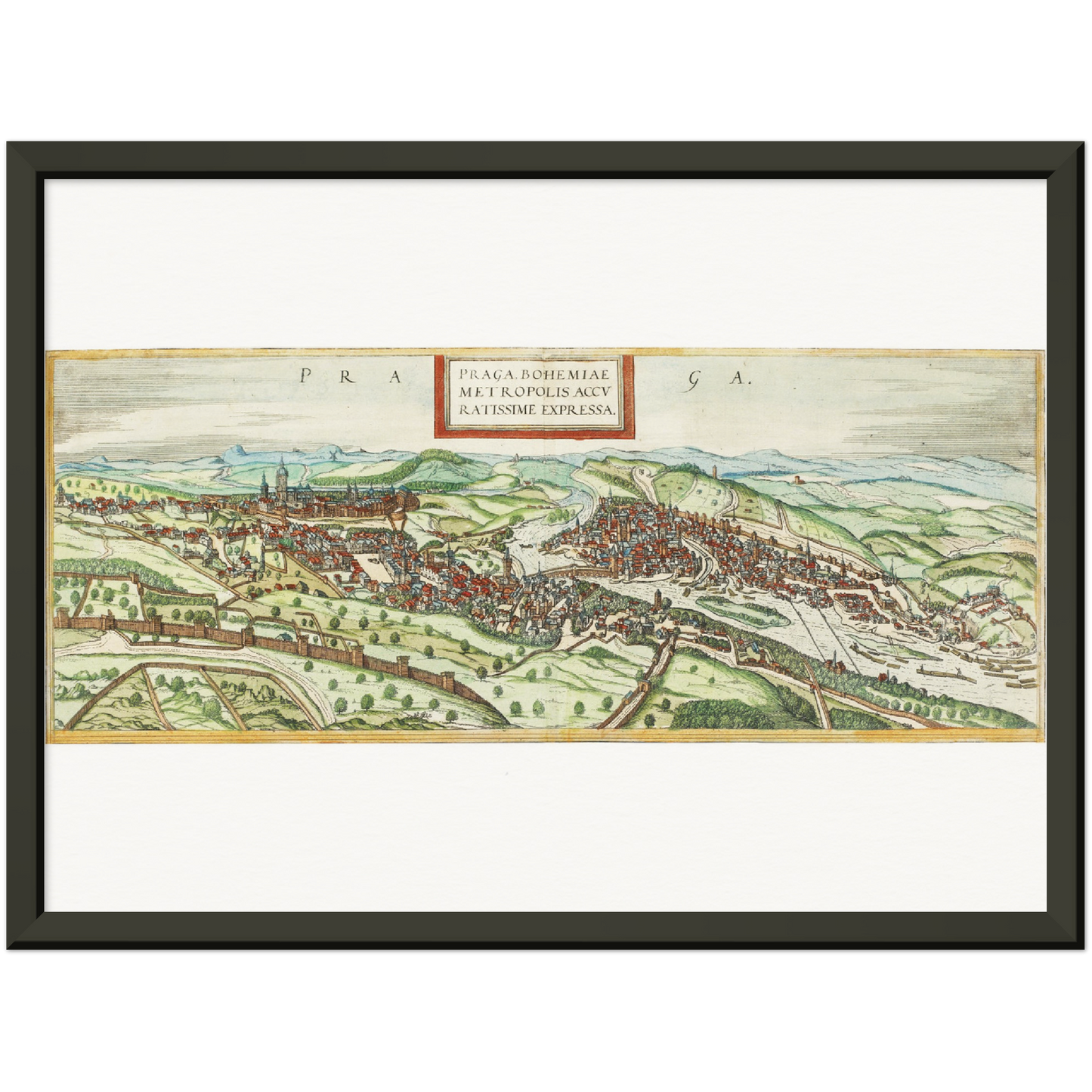 Historische Stadtansicht Prag um 1580
