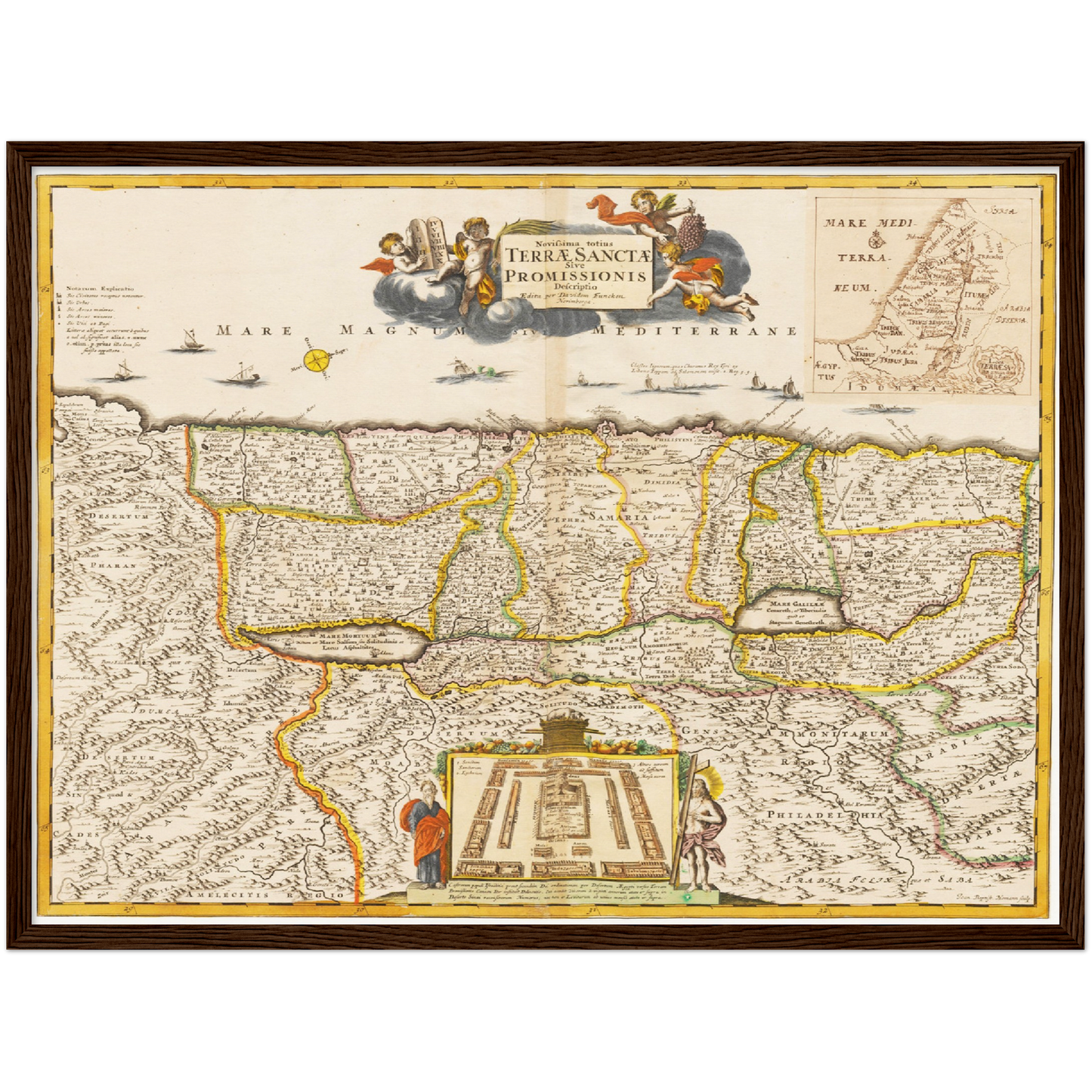 Historische Landkarte Heiliges Land um 1694