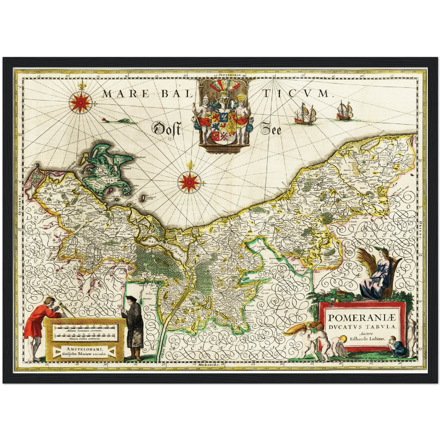 Historische Landkarte Pommern um 1647