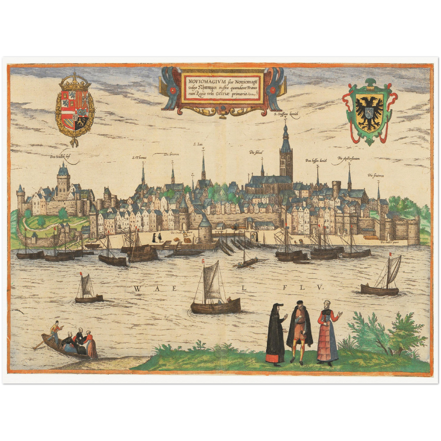Historische Stadtansicht Nijmegen um 1609