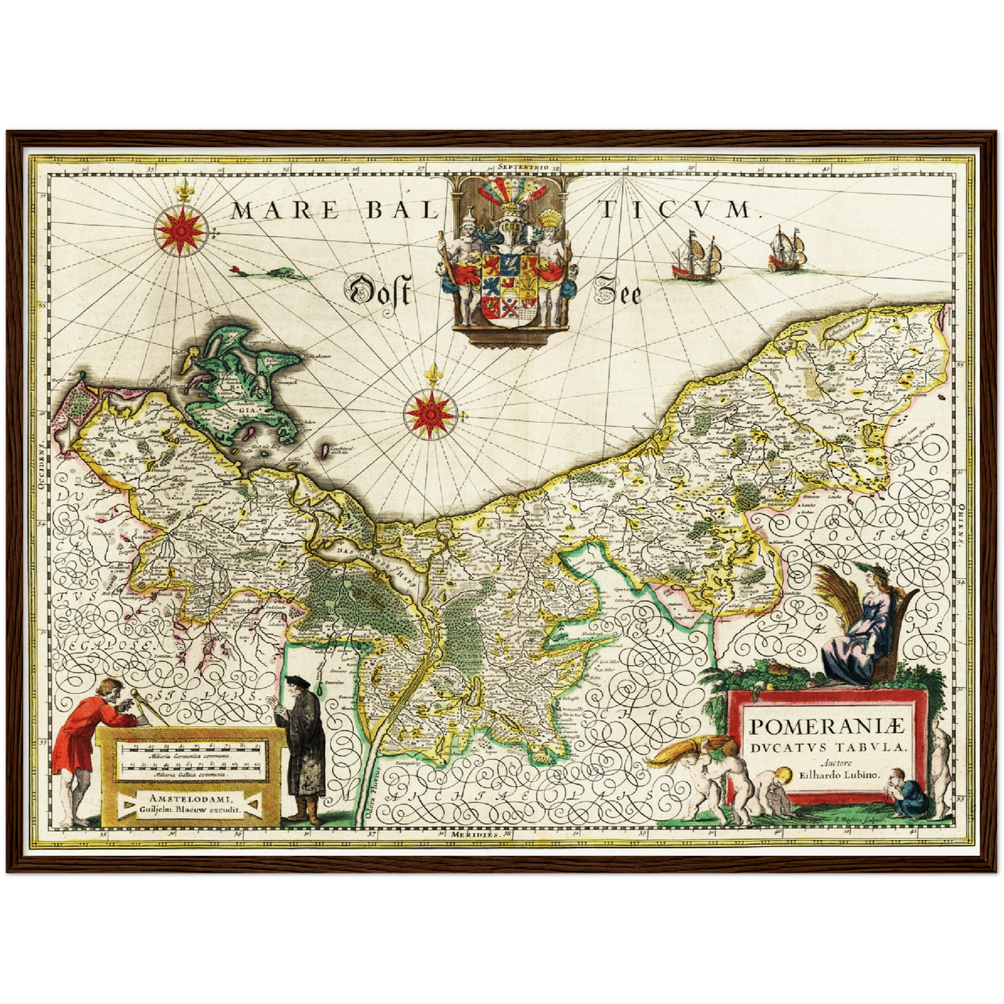 Historische Landkarte Pommern um 1647