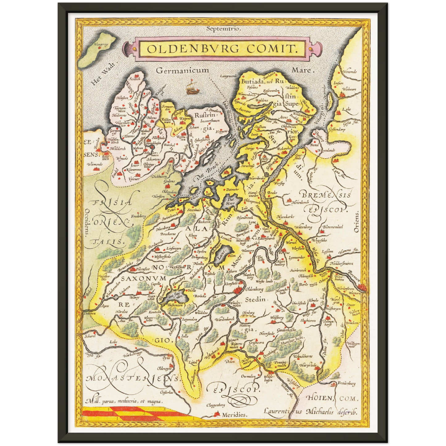 Historische Landkarte Oldenburg um 1609