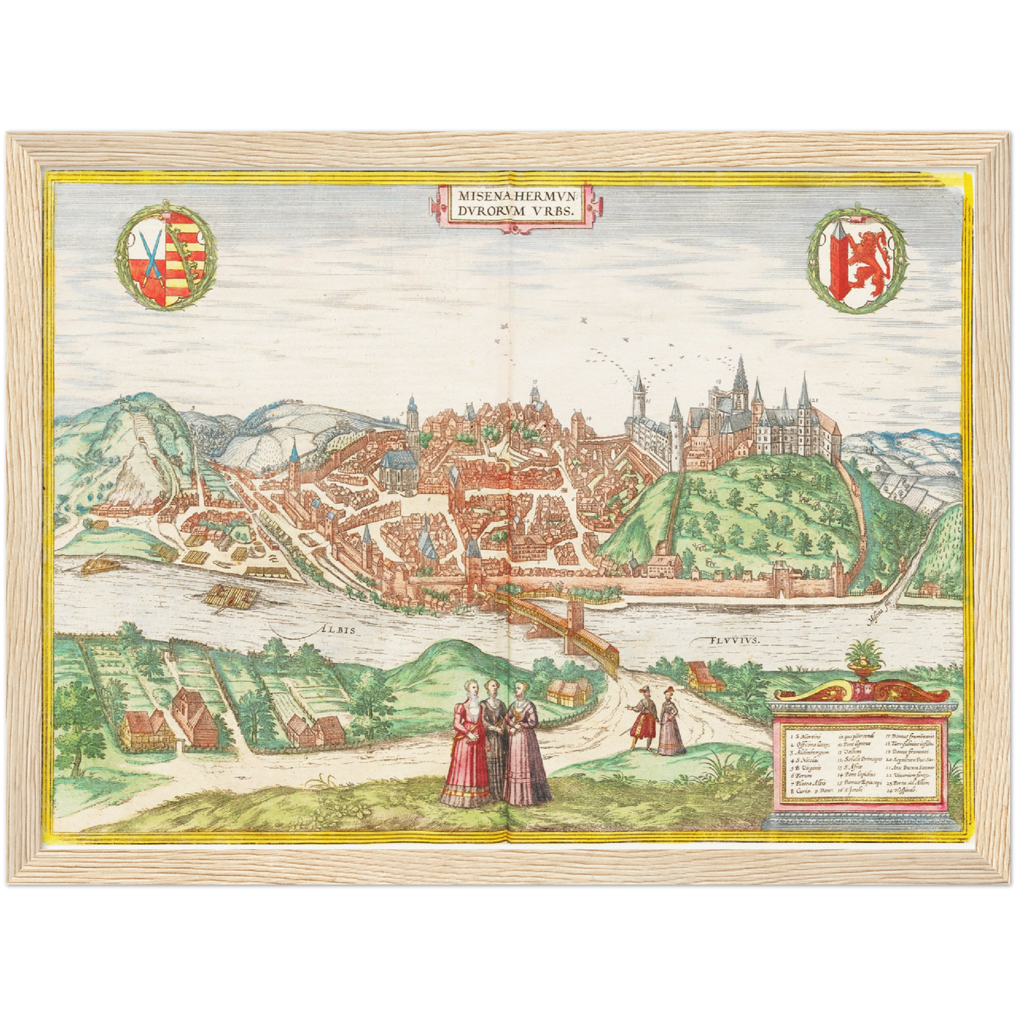 Historische Stadtansicht Meißen um 1575