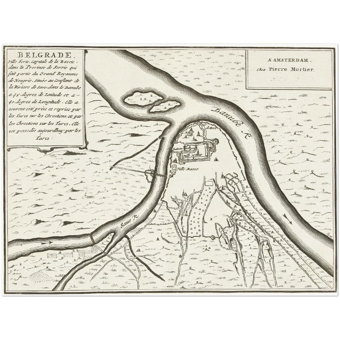 Historischer Stadtplan Belgrad um 1726