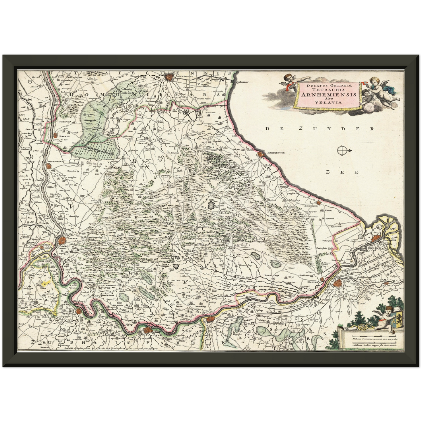 Historische Landkarte Provinz Gelderland um 1680