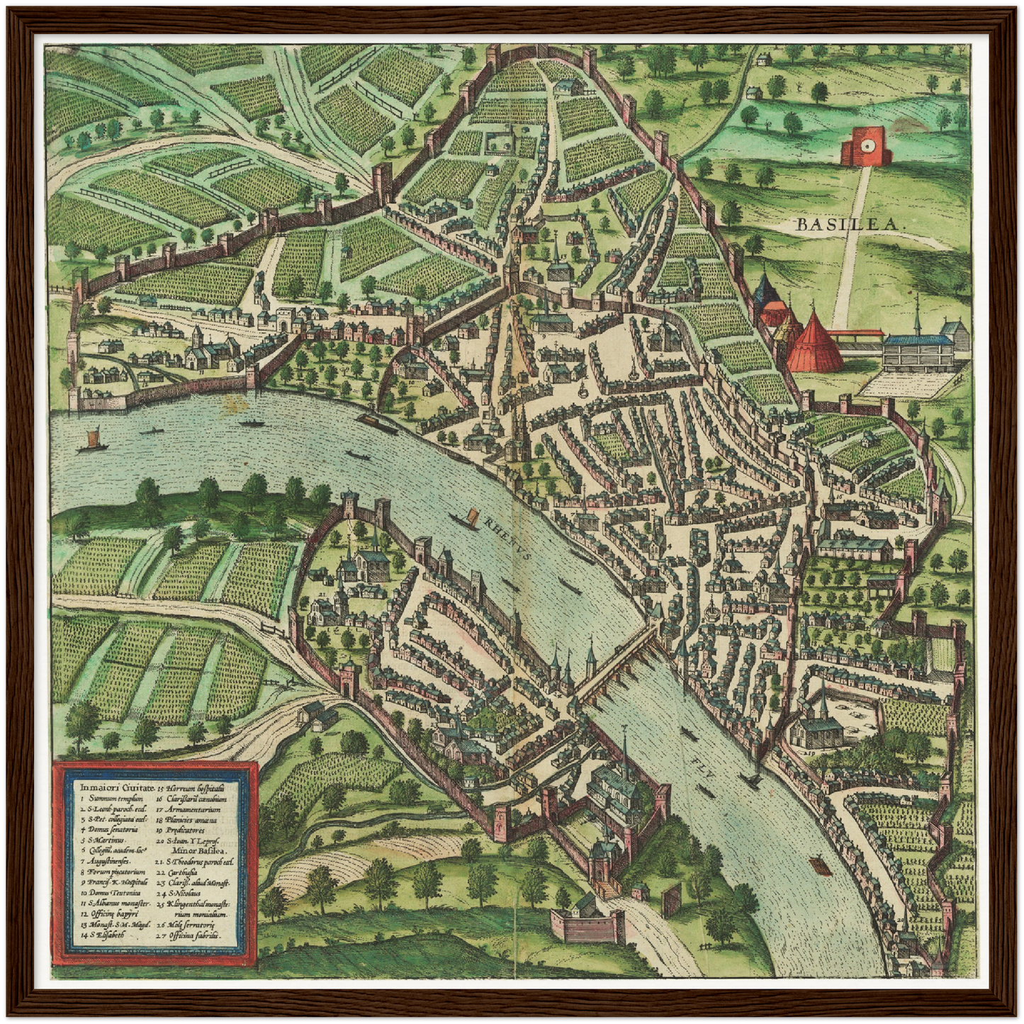 Historischer Stadtplan Basel um 1600