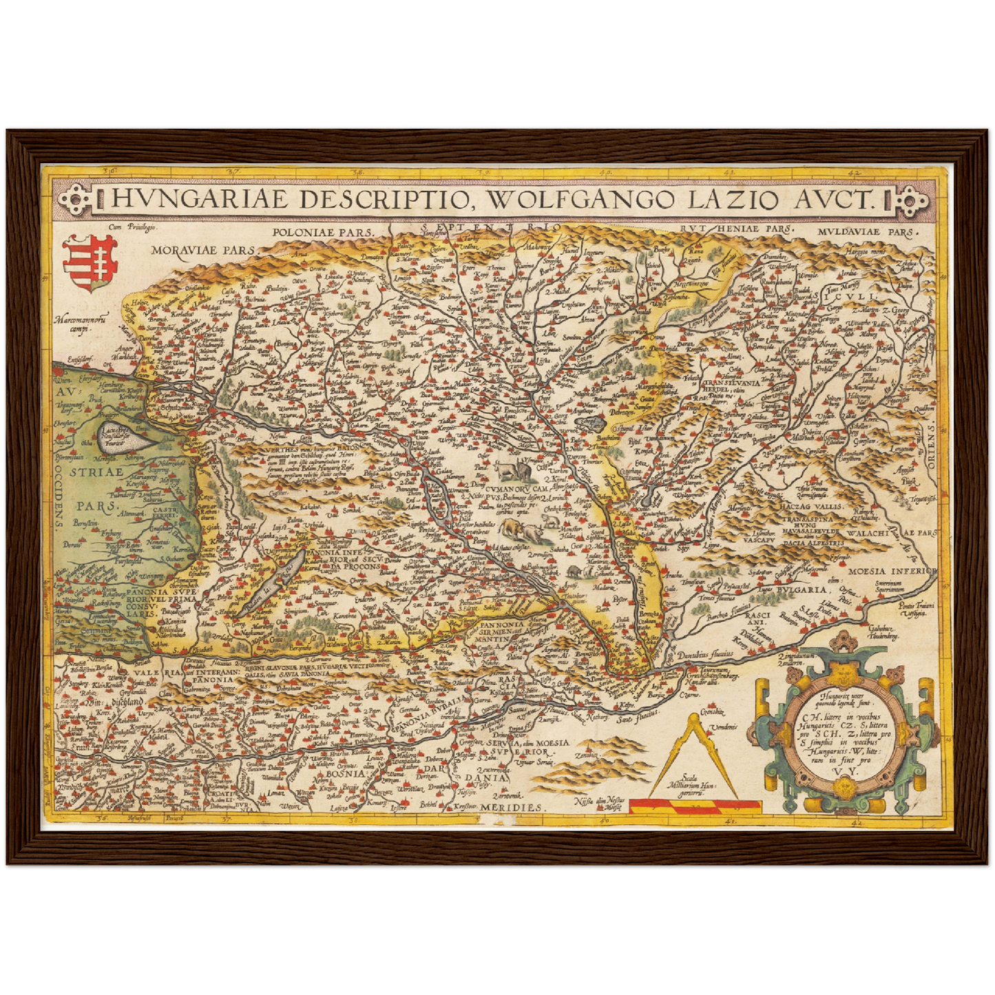 Historische Landkarte Ungarn um 1609