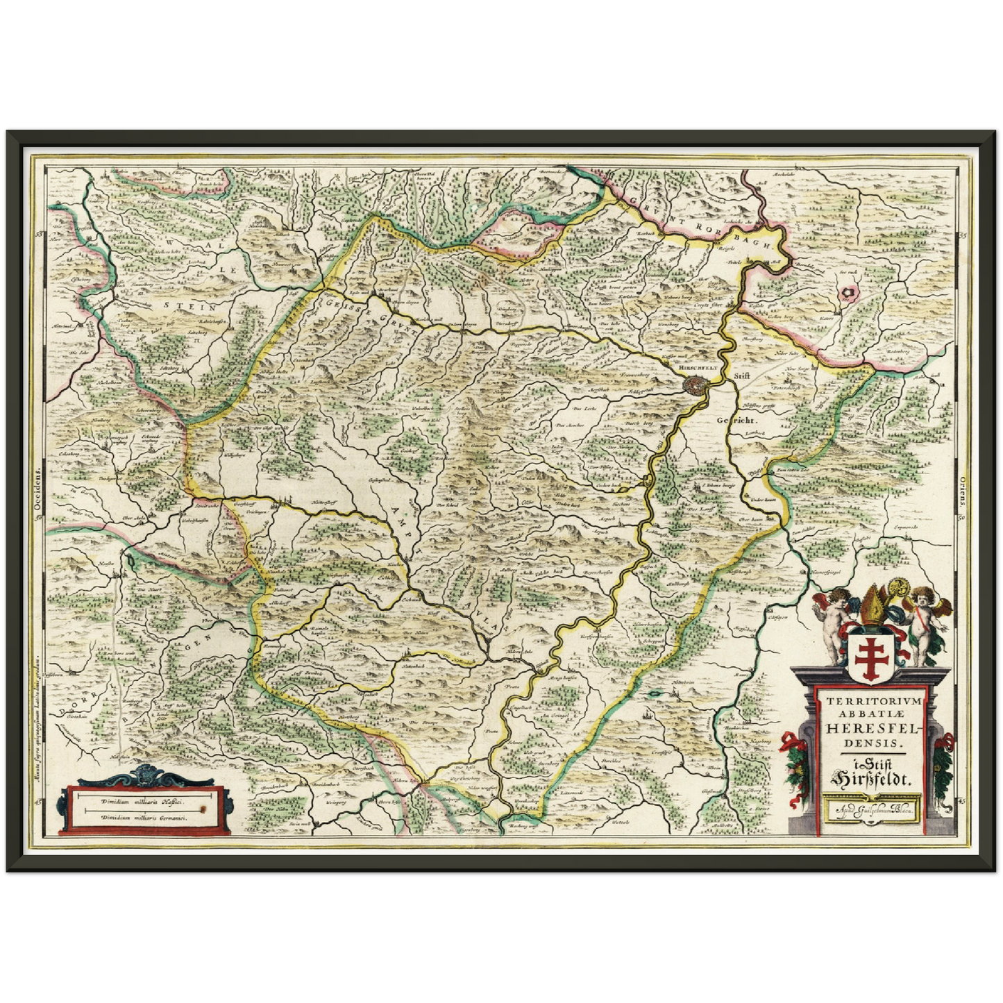Historische Landkarte Bad Hersfeld um 1647