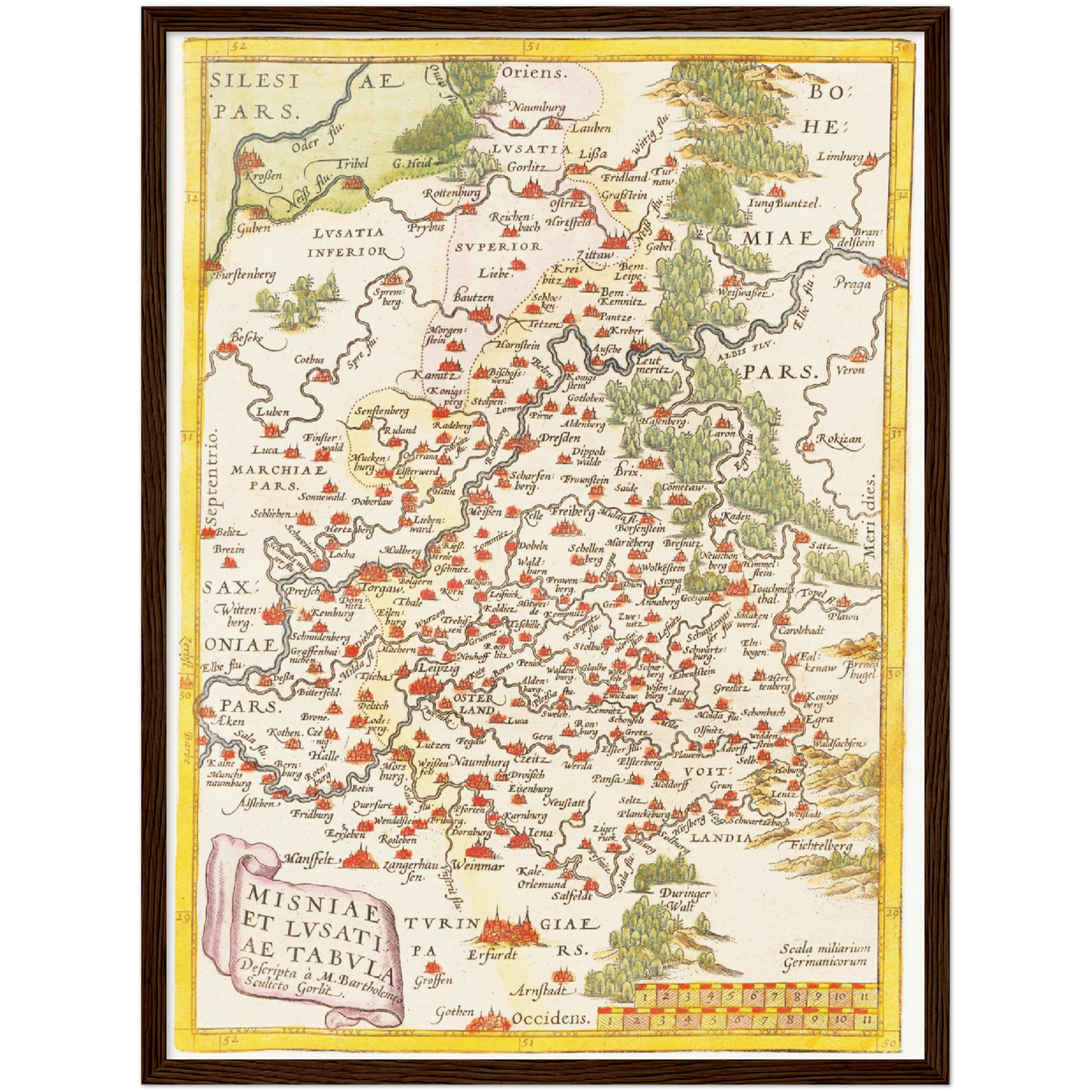 Historische Landkarte Meißen um 1609