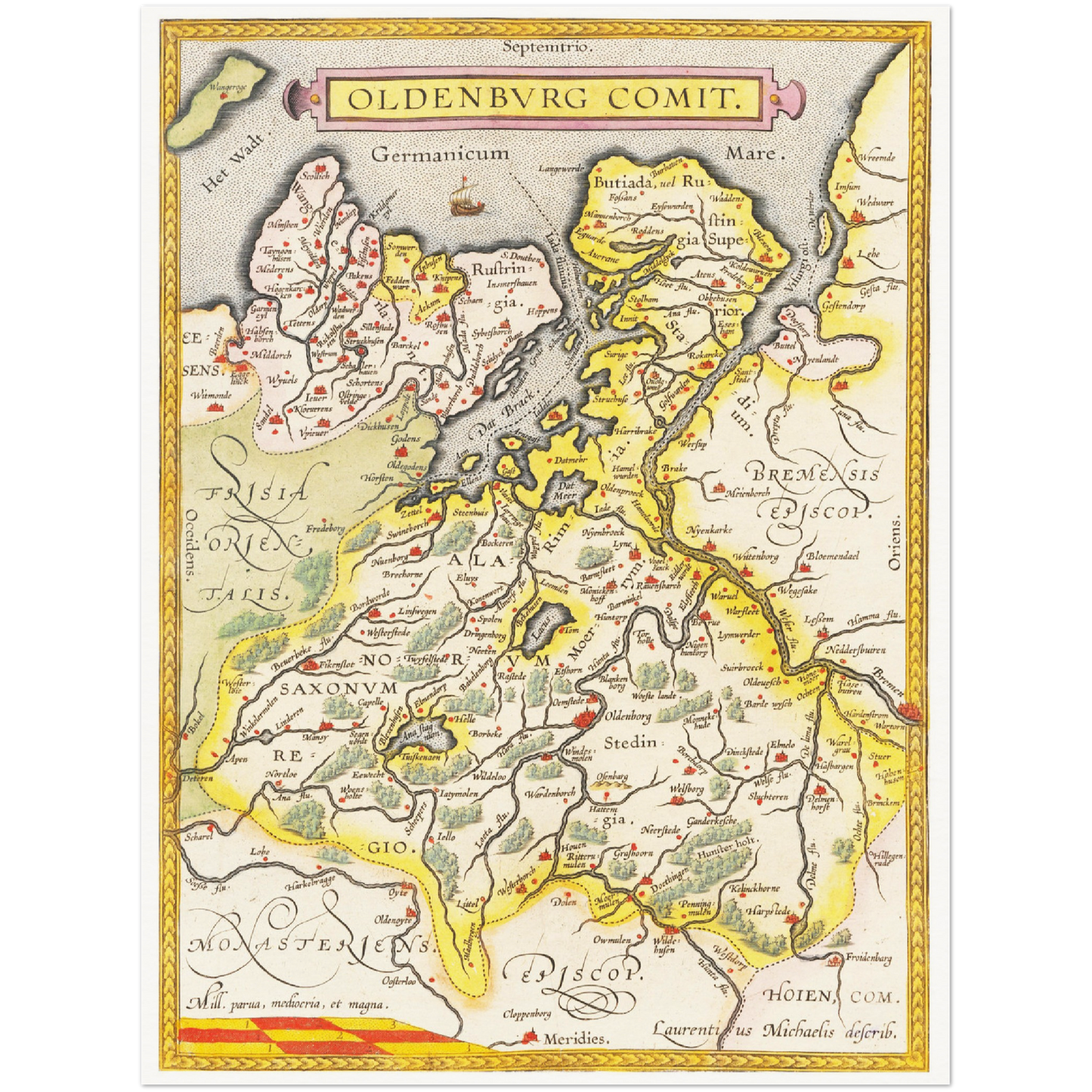 Historische Landkarte Oldenburg um 1609