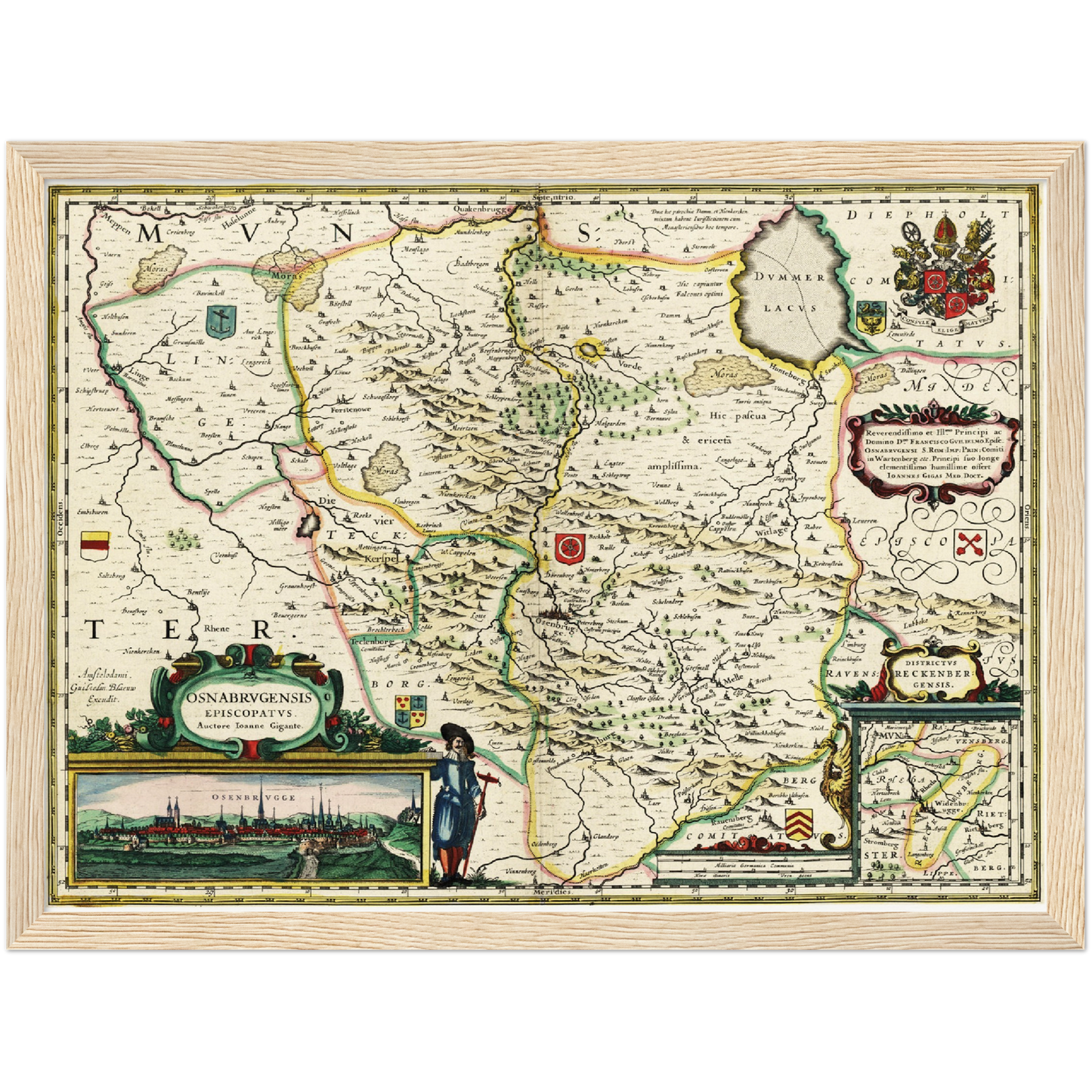 Historische Landkarte Osnabrück um 1650