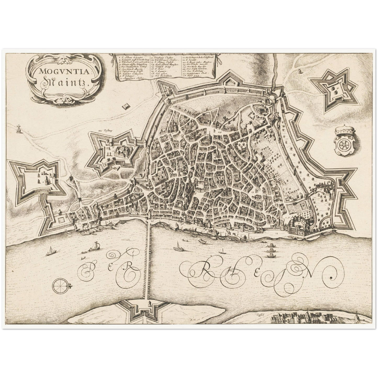 Historischer Stadtplan Mainz um 1670