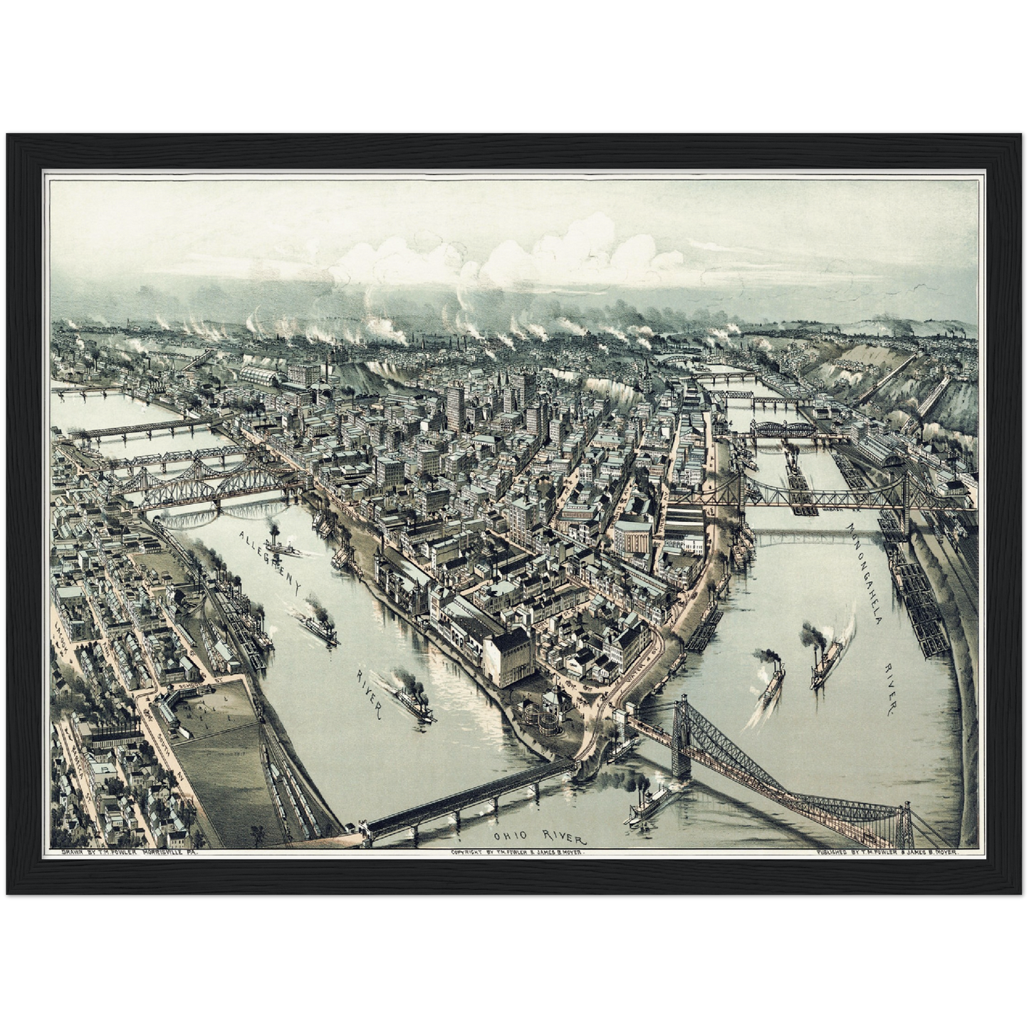 Historische Stadtansicht Pittsburgh um 1902