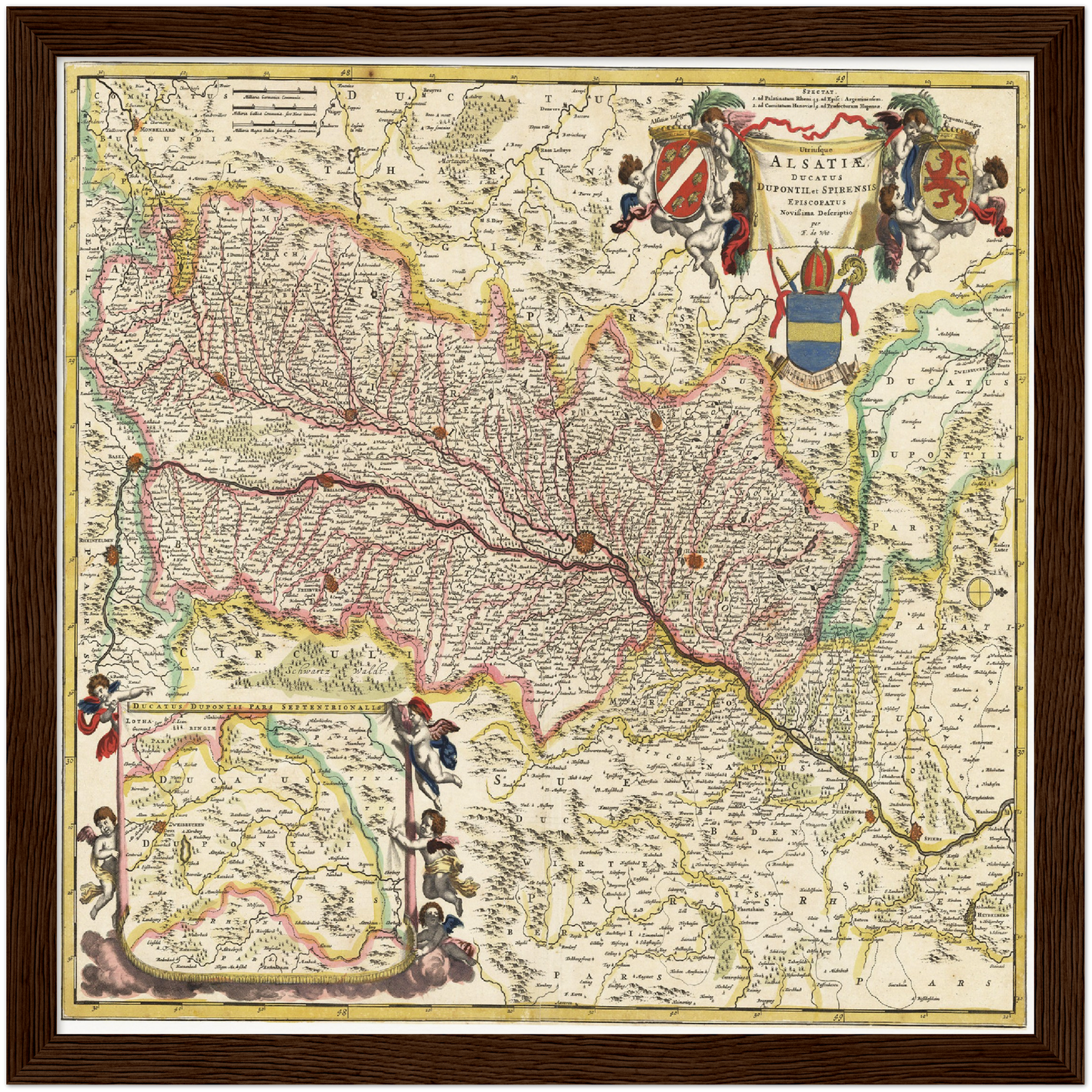 Historische Landkarte Elsass um 1647