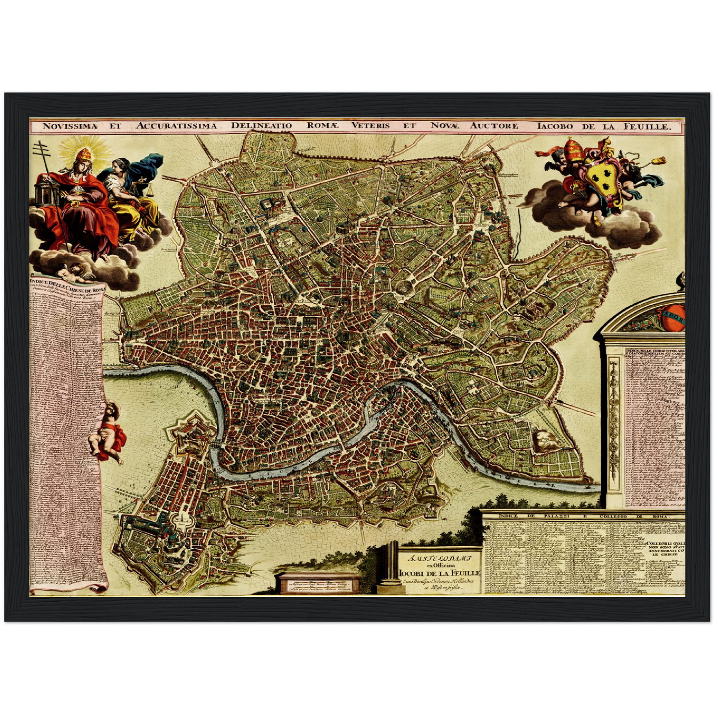 Historischer Stadtplan Rom um 1700