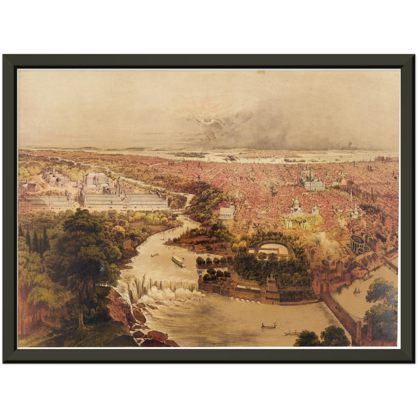 Historische Stadtansicht Philadelphia um 1875