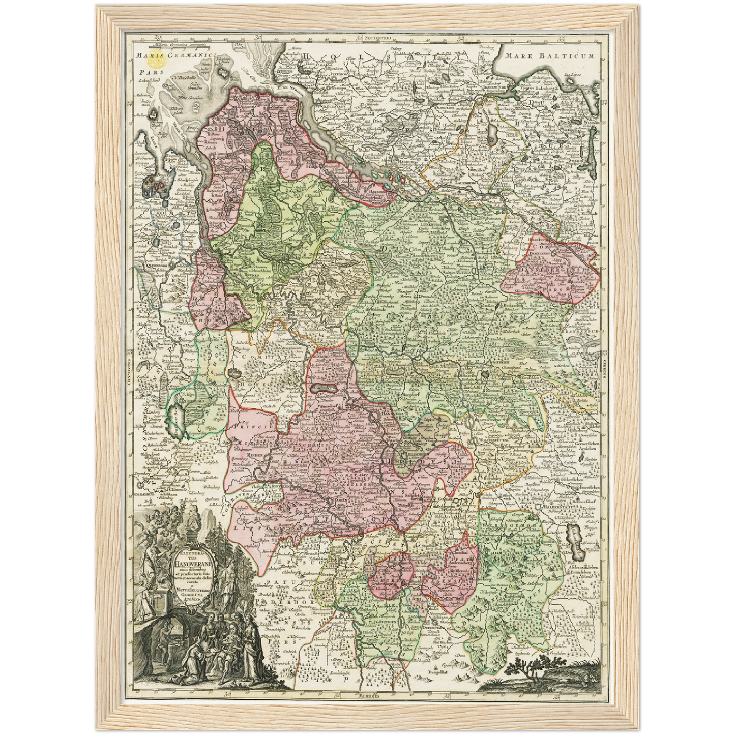 Historische Landkarte Hannover um 1750