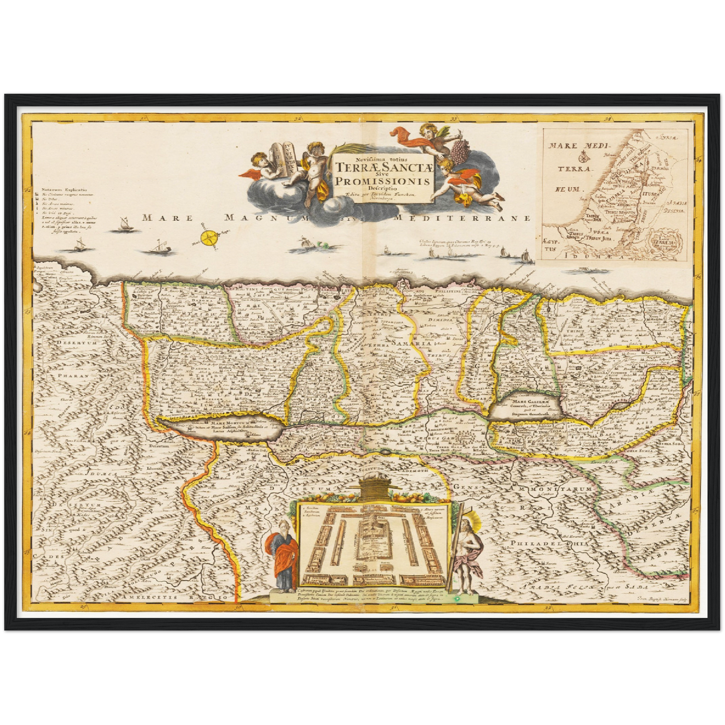 Historische Landkarte Heiliges Land um 1694