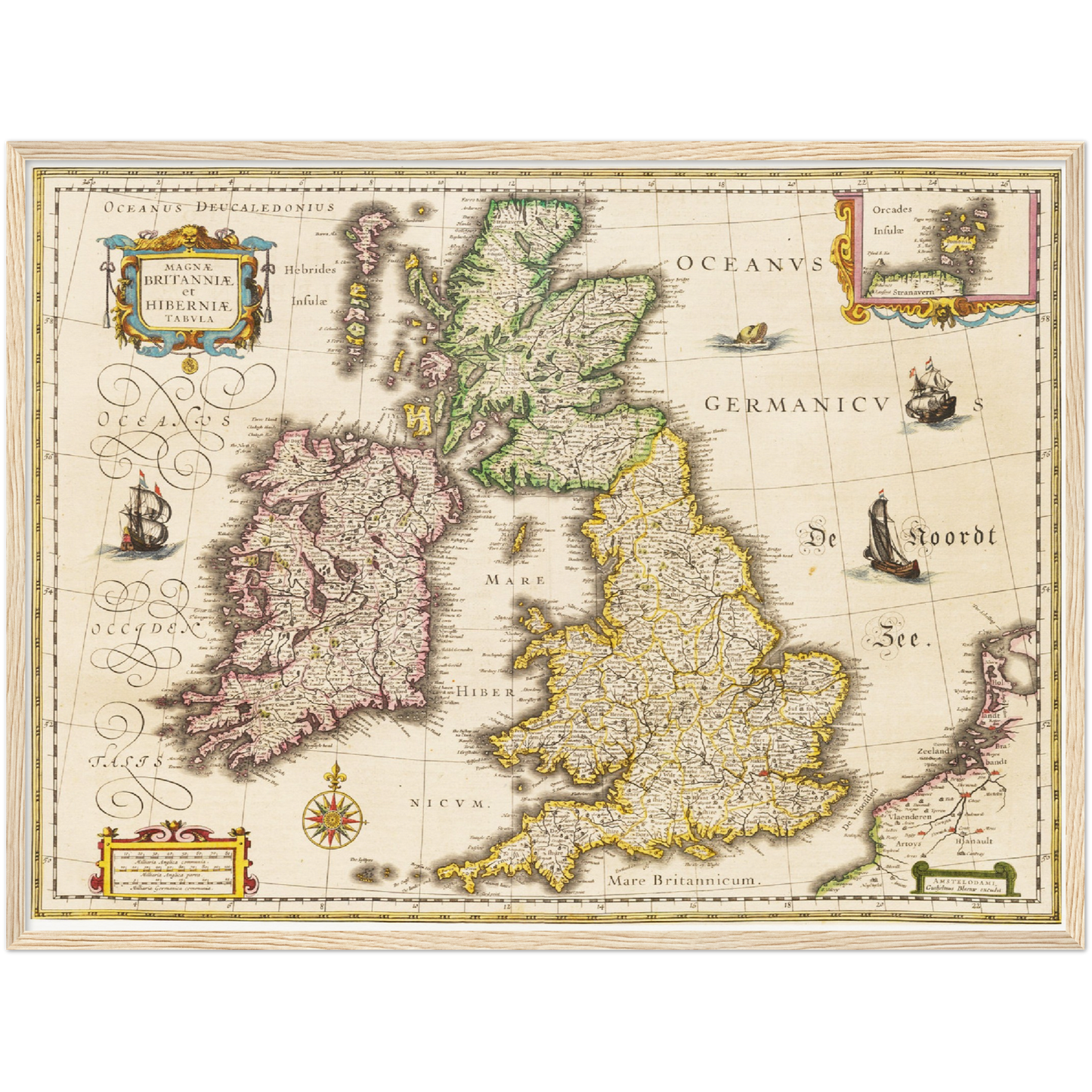 Historische Landkarte Vereinigtes Königreich um 1635