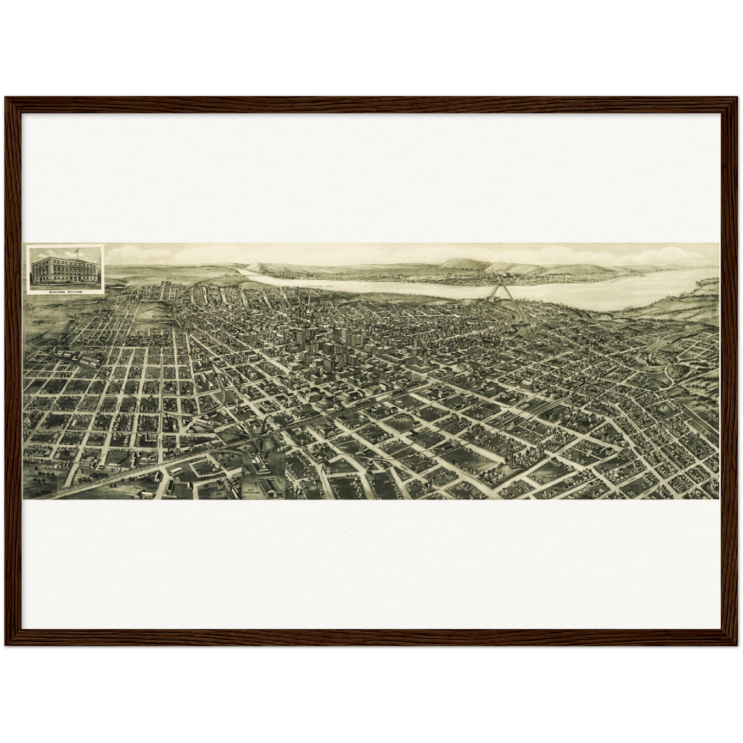 Historische Stadtansicht Tulsa um 1918