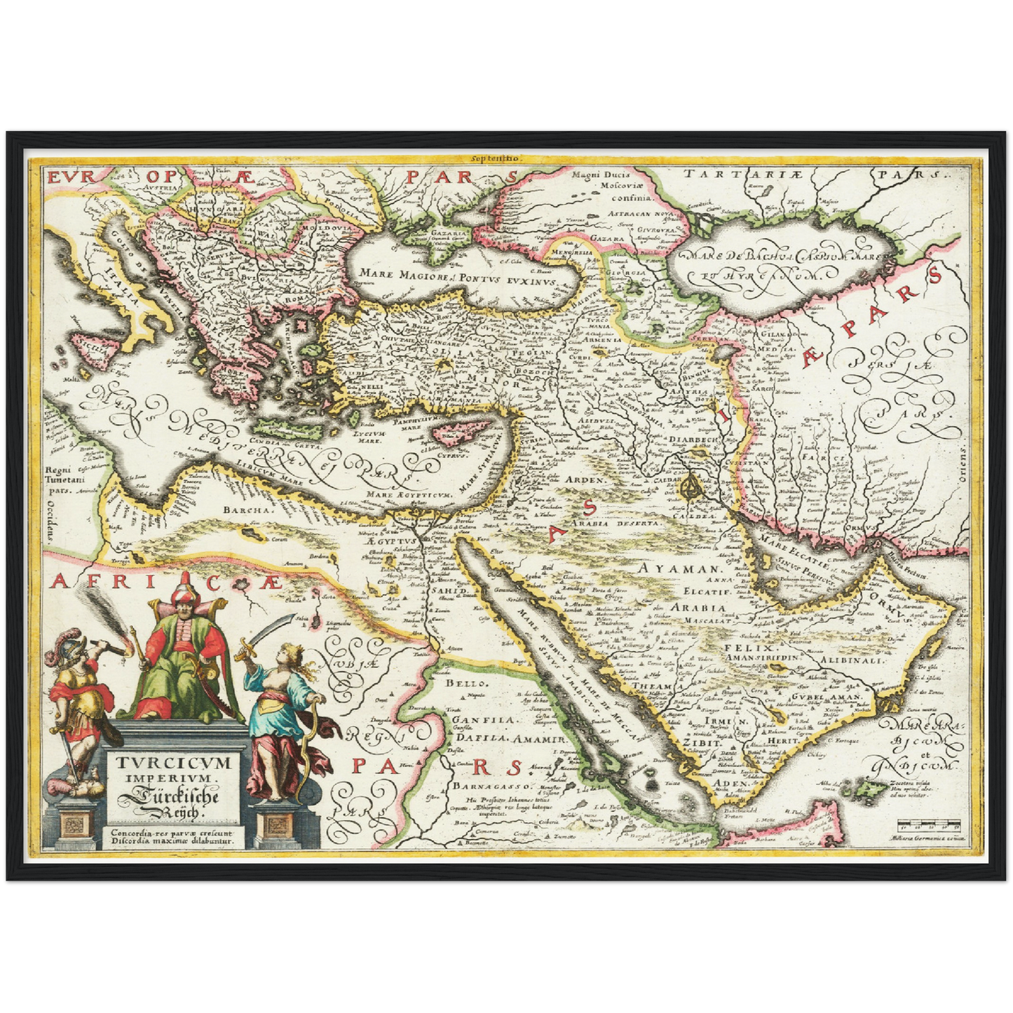 Historische Landkarte Naher Osten um 1636