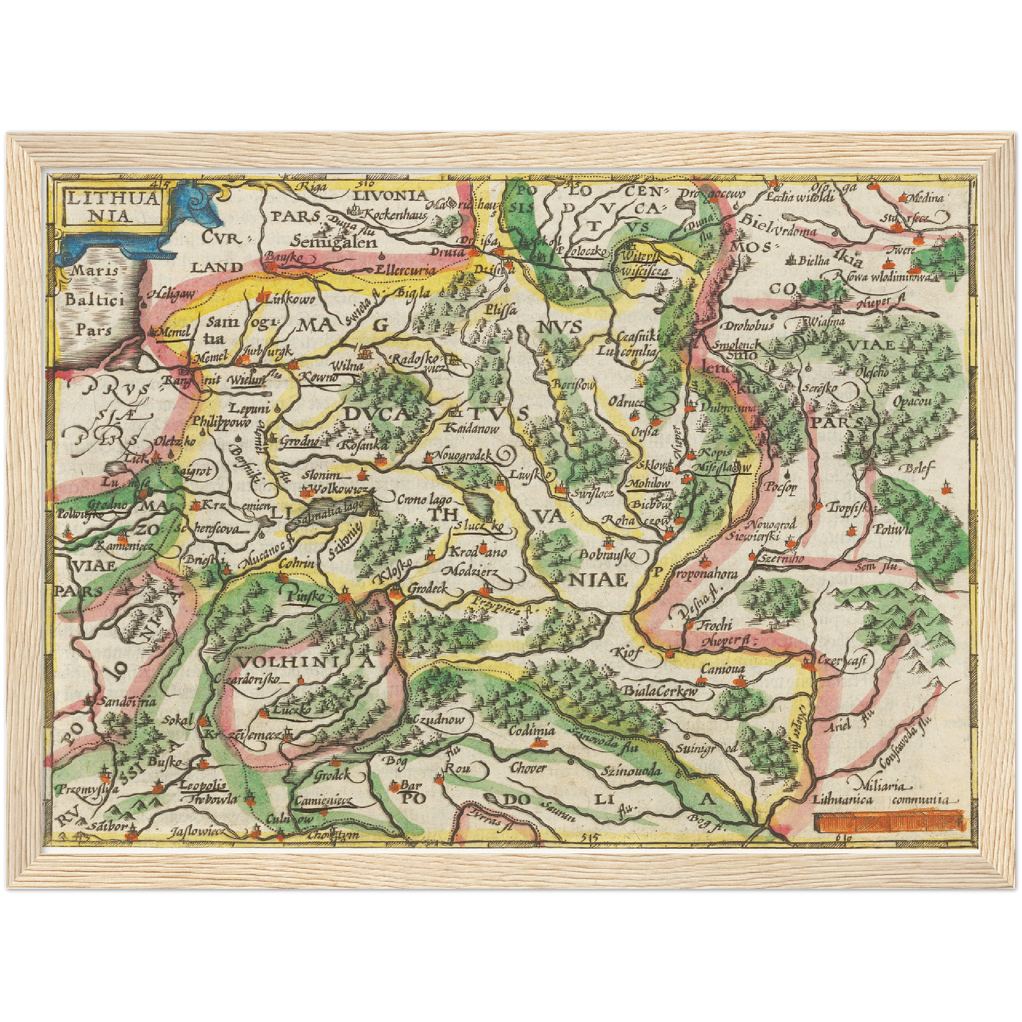 Historische Landkarte Litauen um 1609