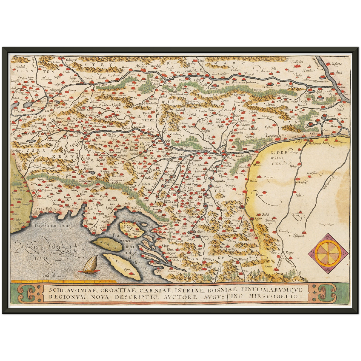 Historische Landkarte Kroatien um 1609