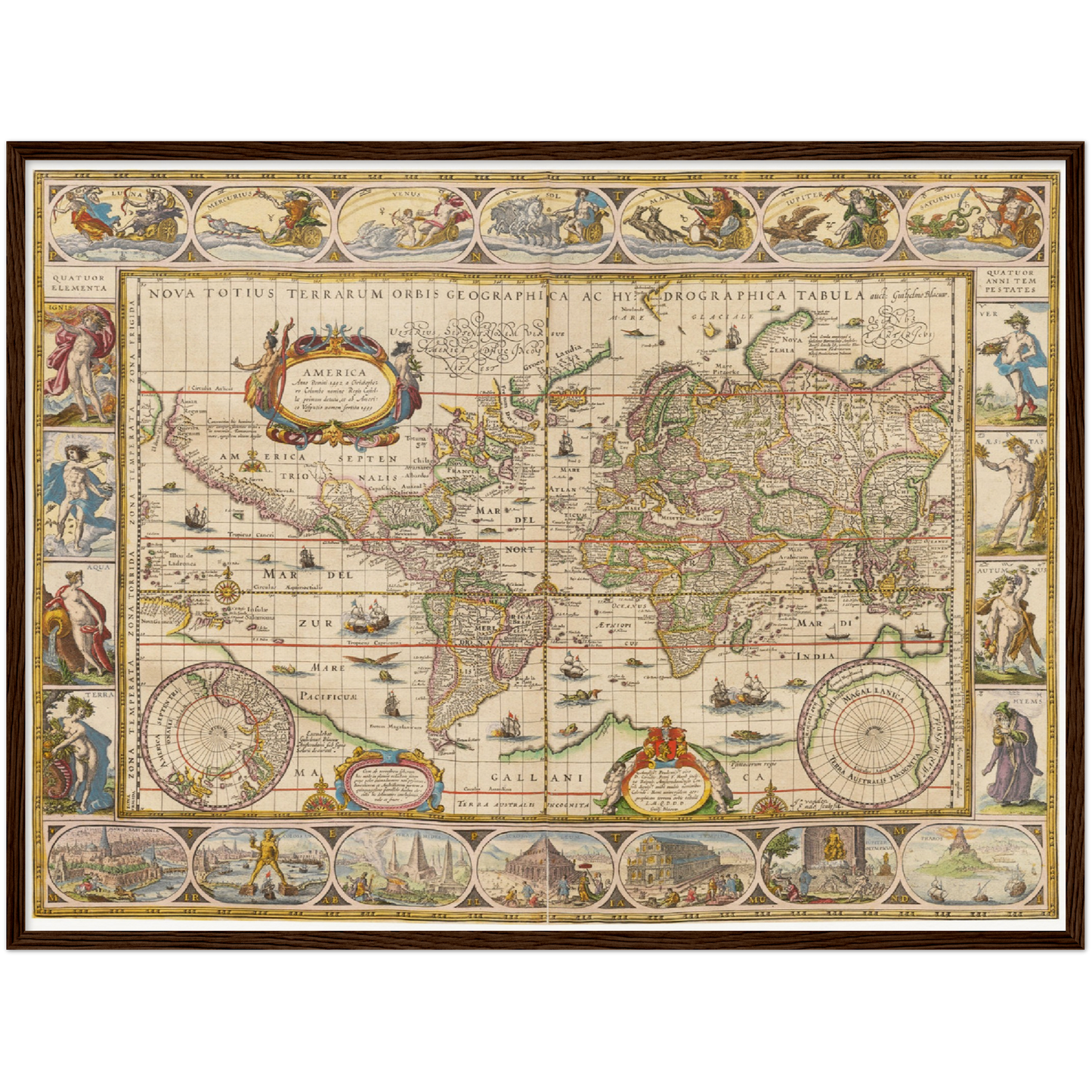 Historische Weltkarte um 1635