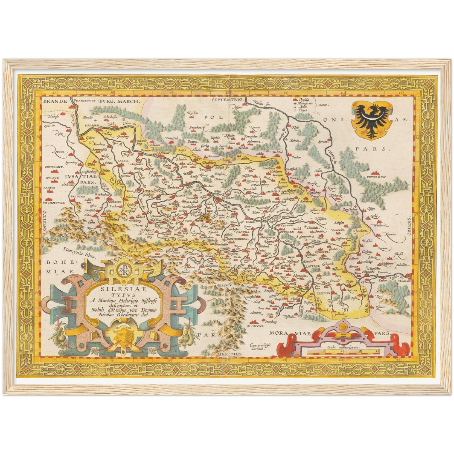 Historische Landkarte Schlesien um 1609