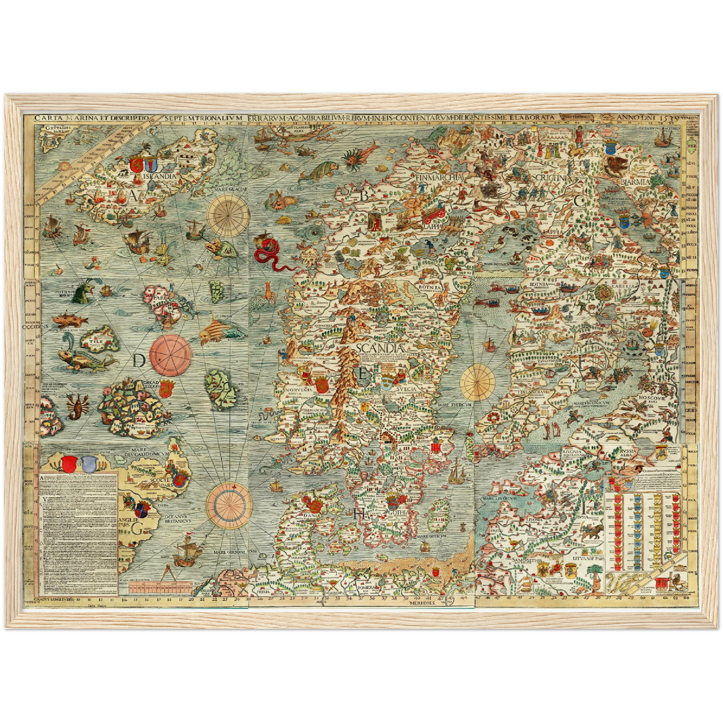 Historische Landkarte Nordeuropa um 1539