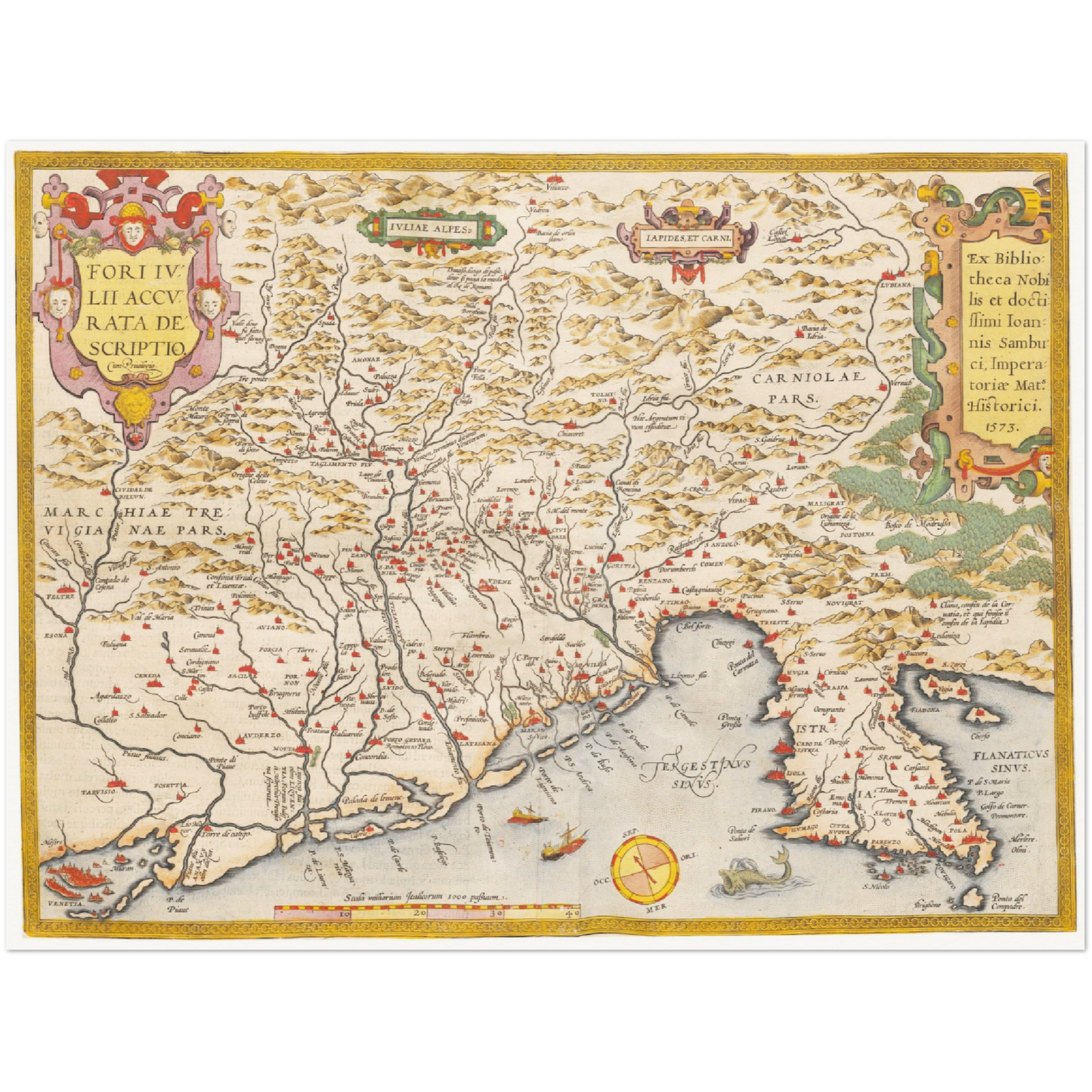 Historische Landkarte Venetien um 1609